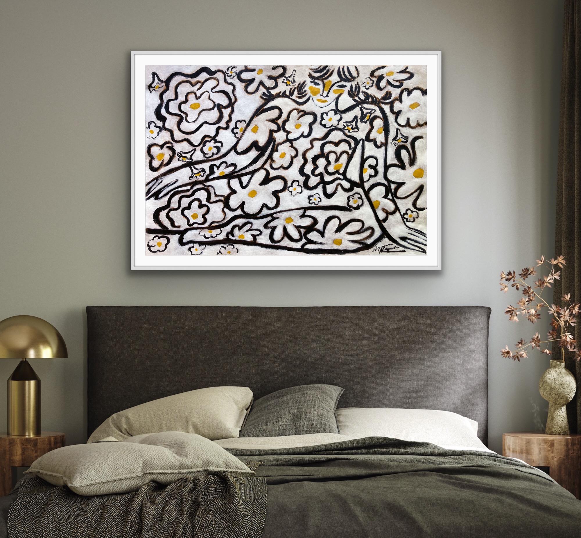 Espíritu de jardín nº 10, Arte original, Mujer, Floral, Arte contemporáneo en venta 3