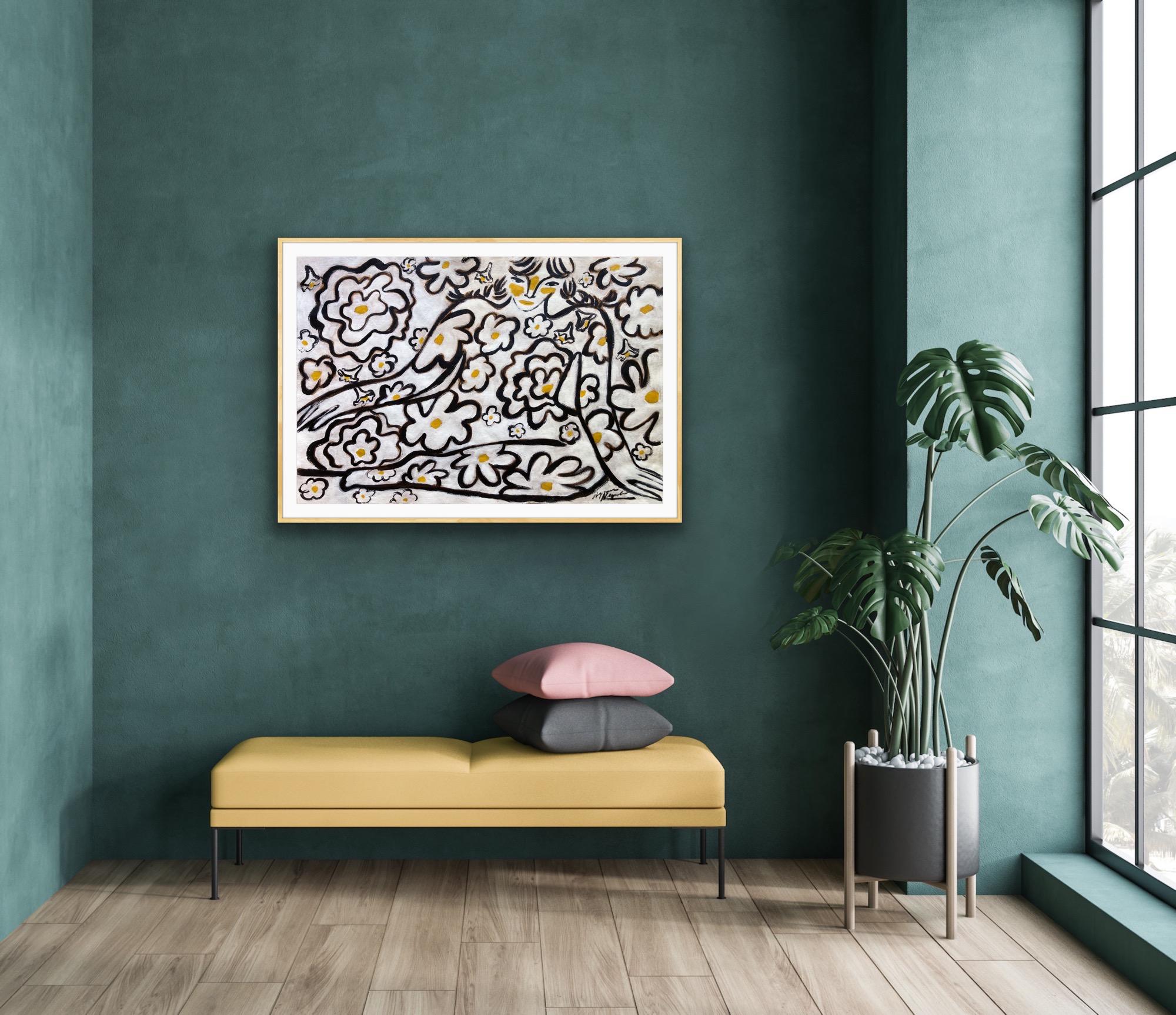 Espíritu de jardín nº 10, Arte original, Mujer, Floral, Arte contemporáneo en venta 4