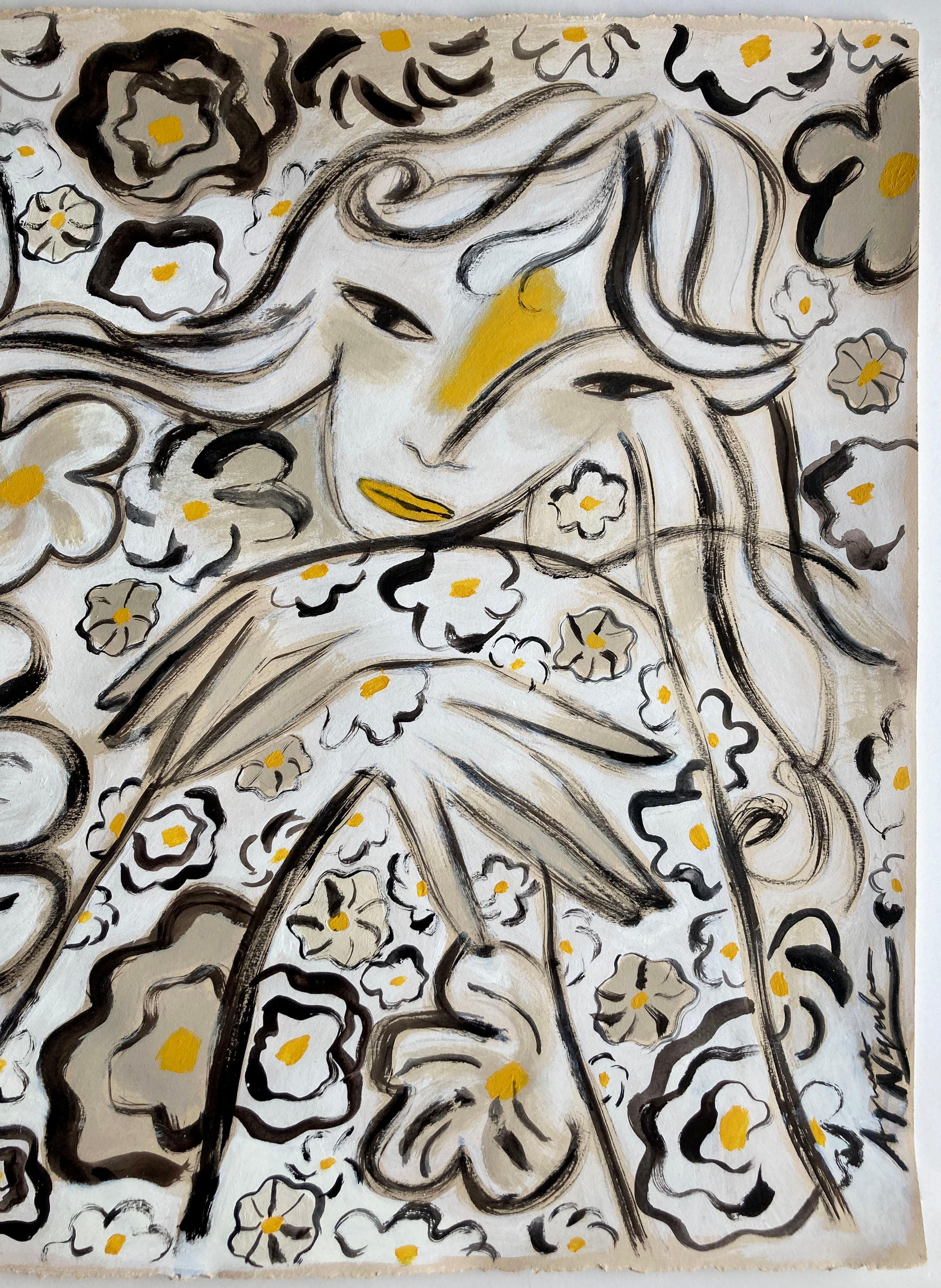 Garden Spirit n. 11, quadro originale, astratto, contemporaneo - Painting di Agnese Negriba