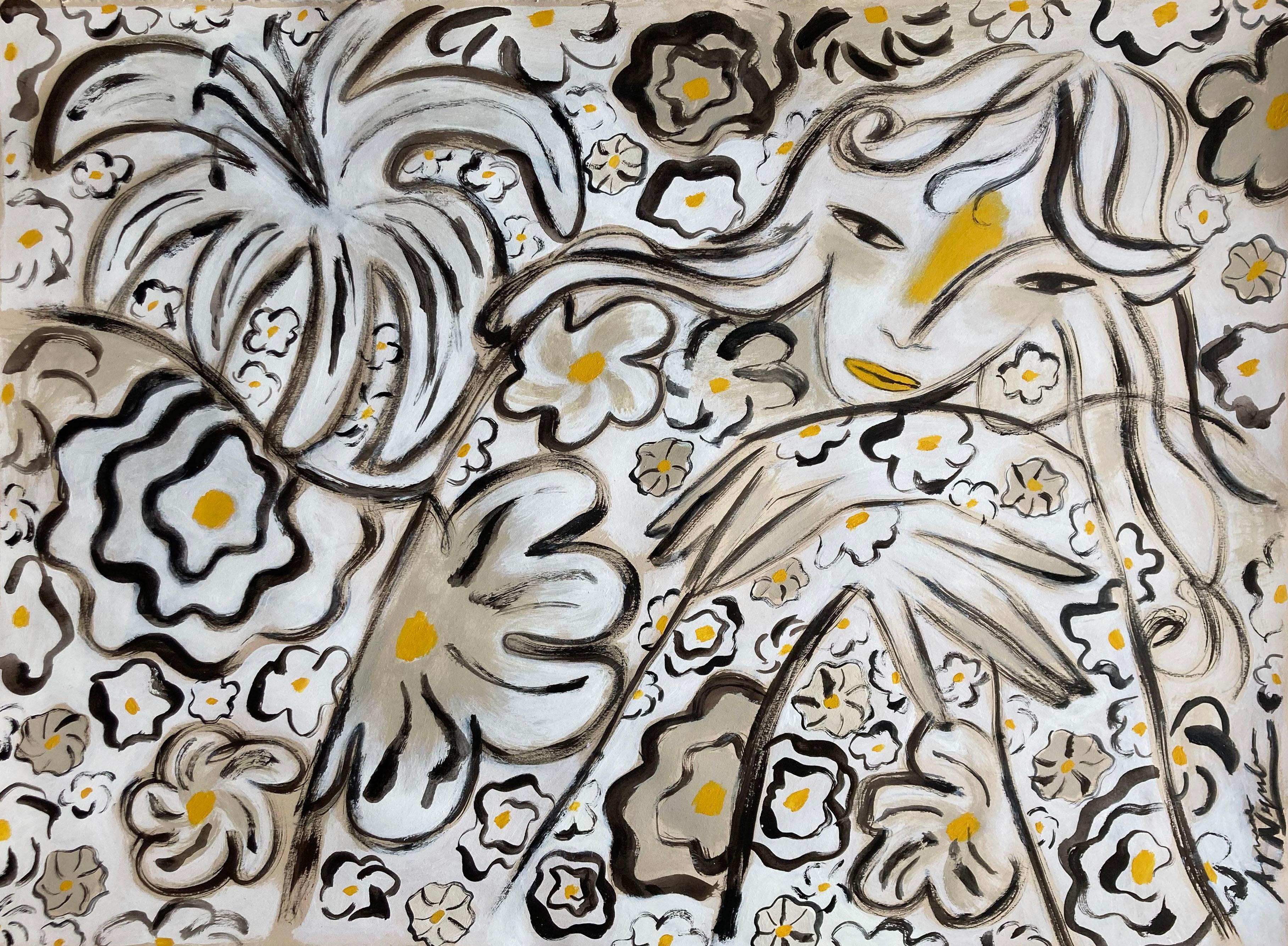 Portrait Painting di Agnese Negriba - Garden Spirit n. 11, quadro originale, astratto, contemporaneo
