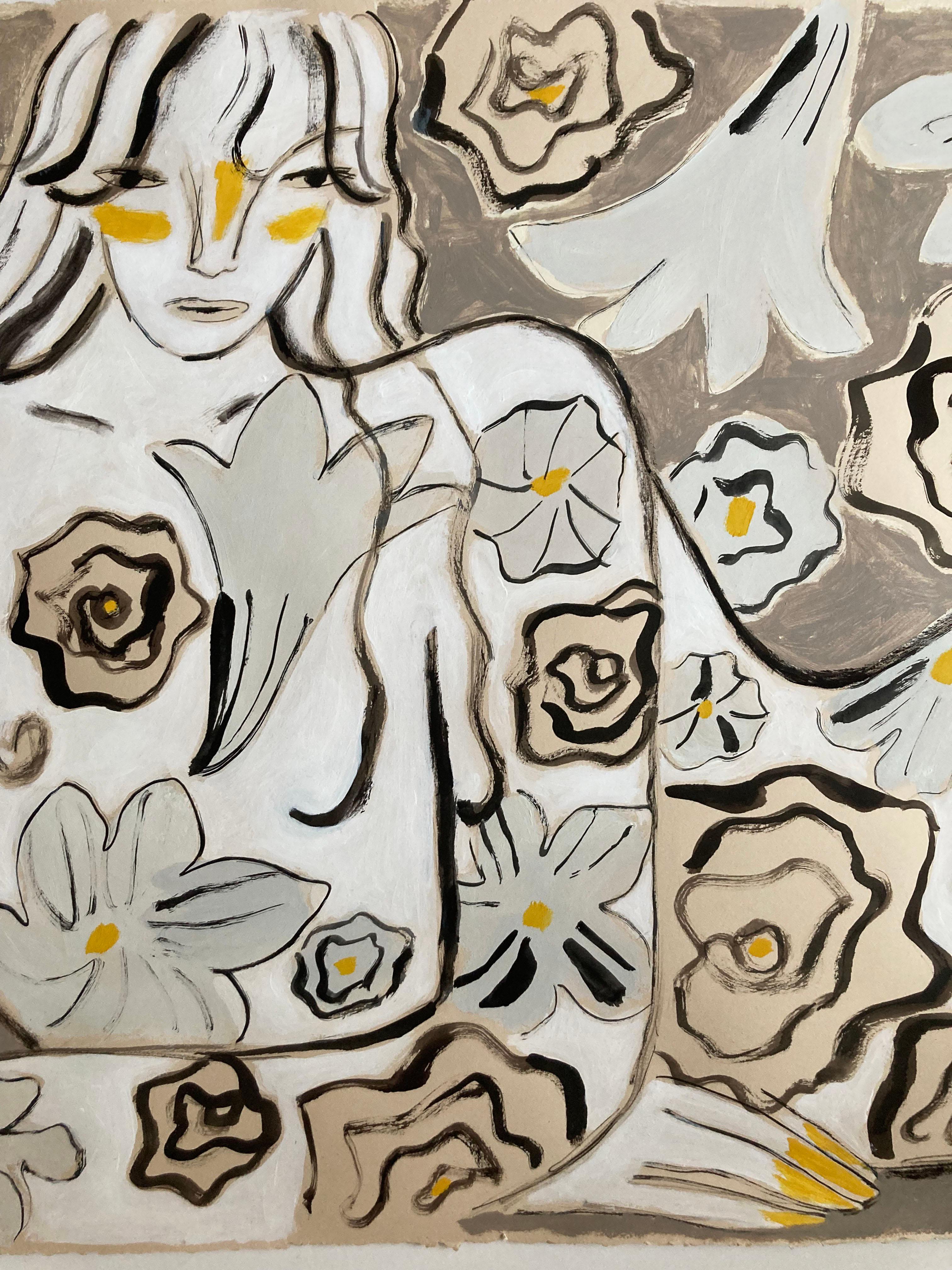 Garden Spirit no. 17, peinture originale, contemporaine, abstraite, portrait en vente 5