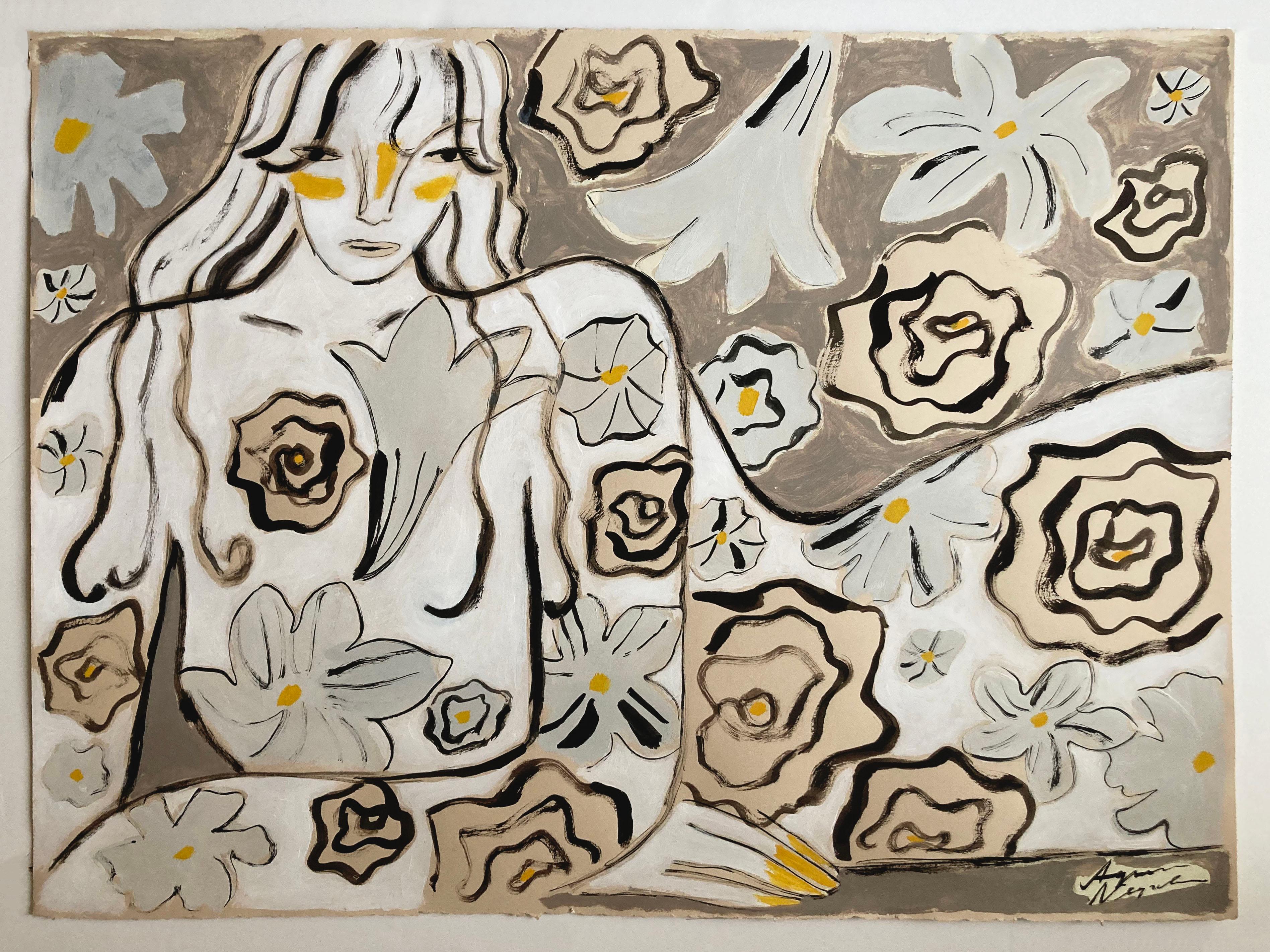 Garden Spirit no. 17, peinture originale, contemporaine, abstraite, portrait en vente 6