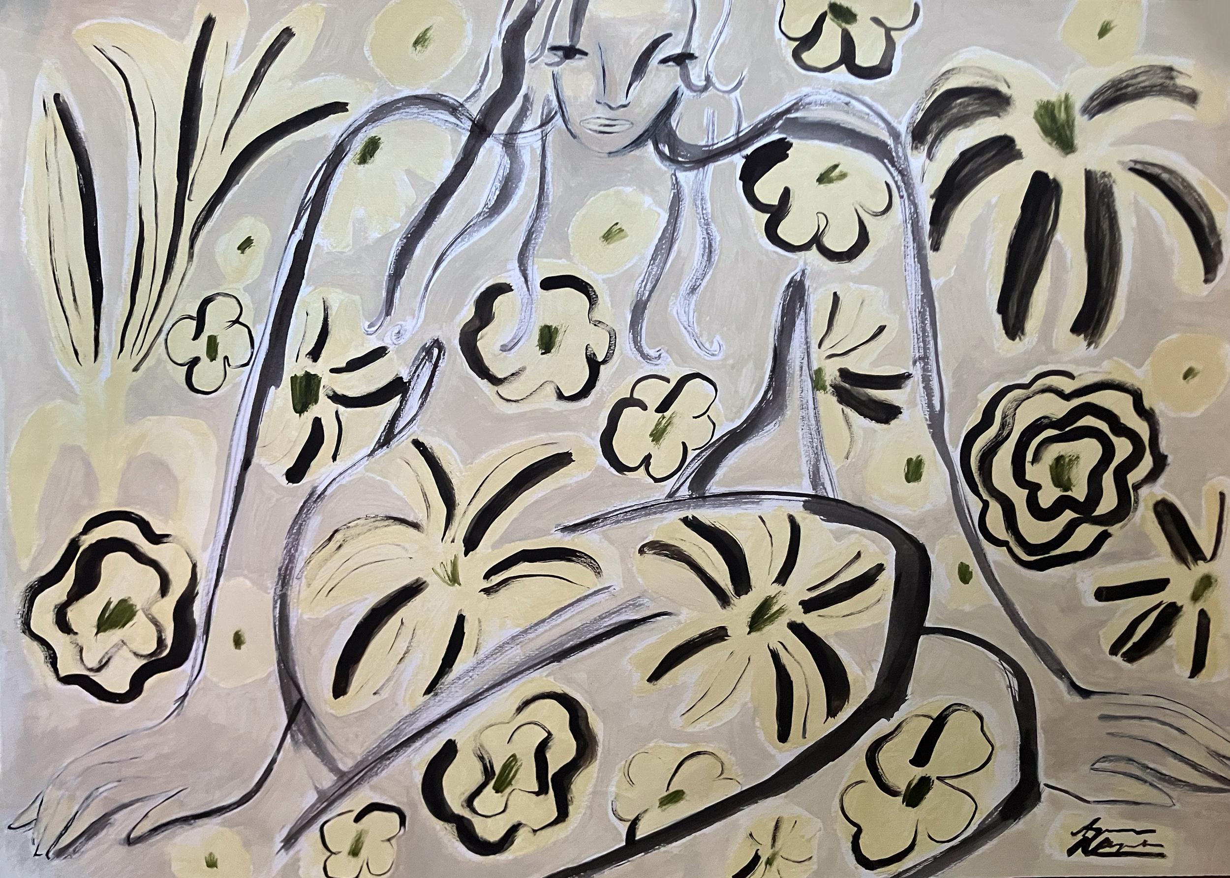 Garden spirit no. 27 & 30, diptych, original painting, contemporary - Painting by Agnese Negriba