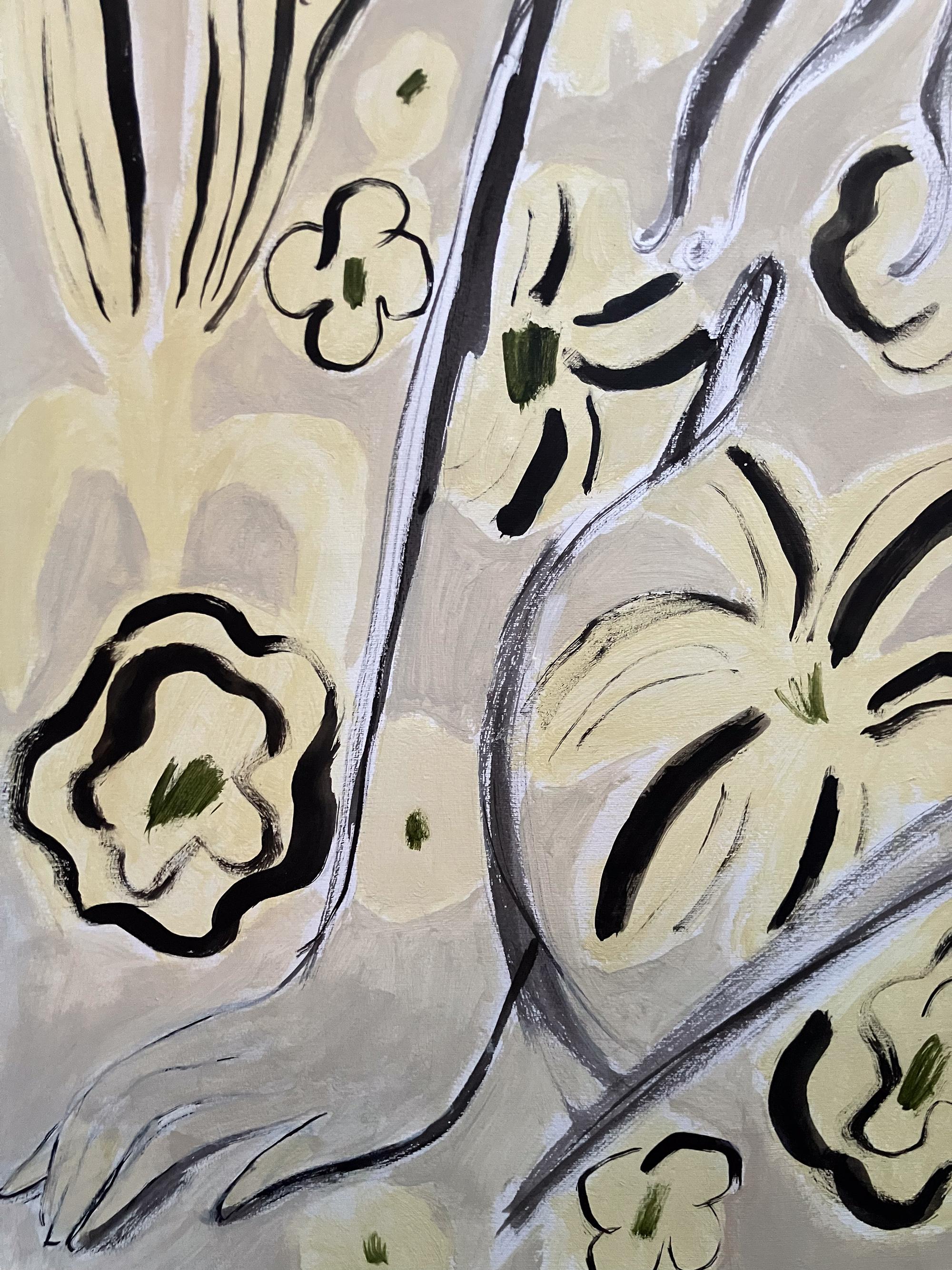 Garden spirit no. 27 & 30, diptych, original painting, contemporary - Gray Portrait Painting by Agnese Negriba