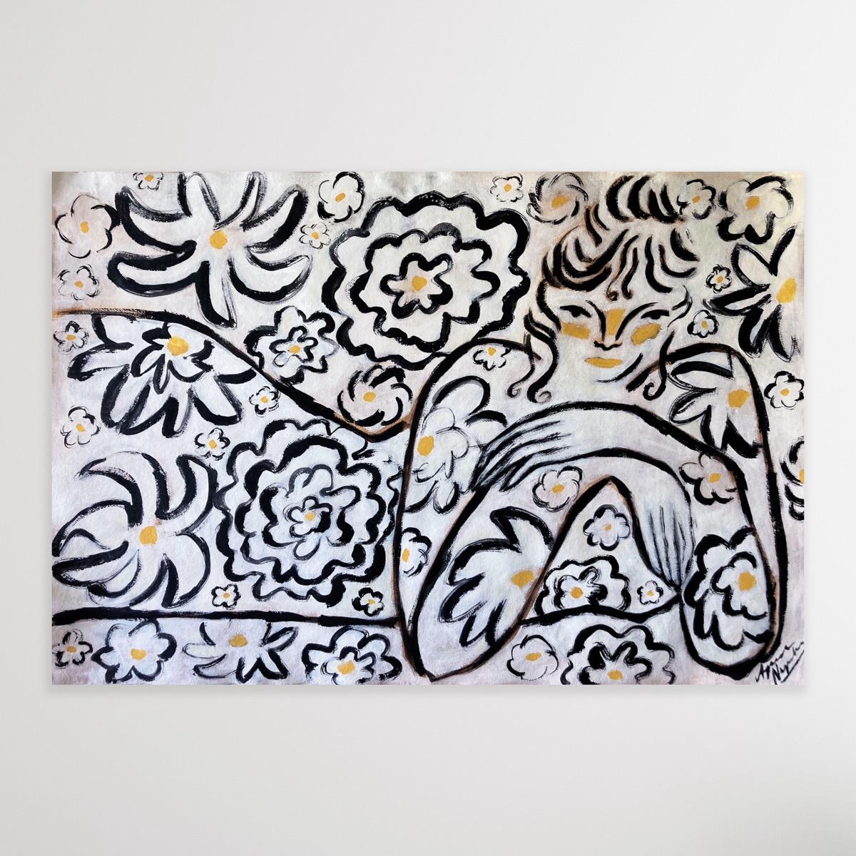 Garden Spirit no. 9, Original Art, Women, Floral, Contemporary Art For Sale 3