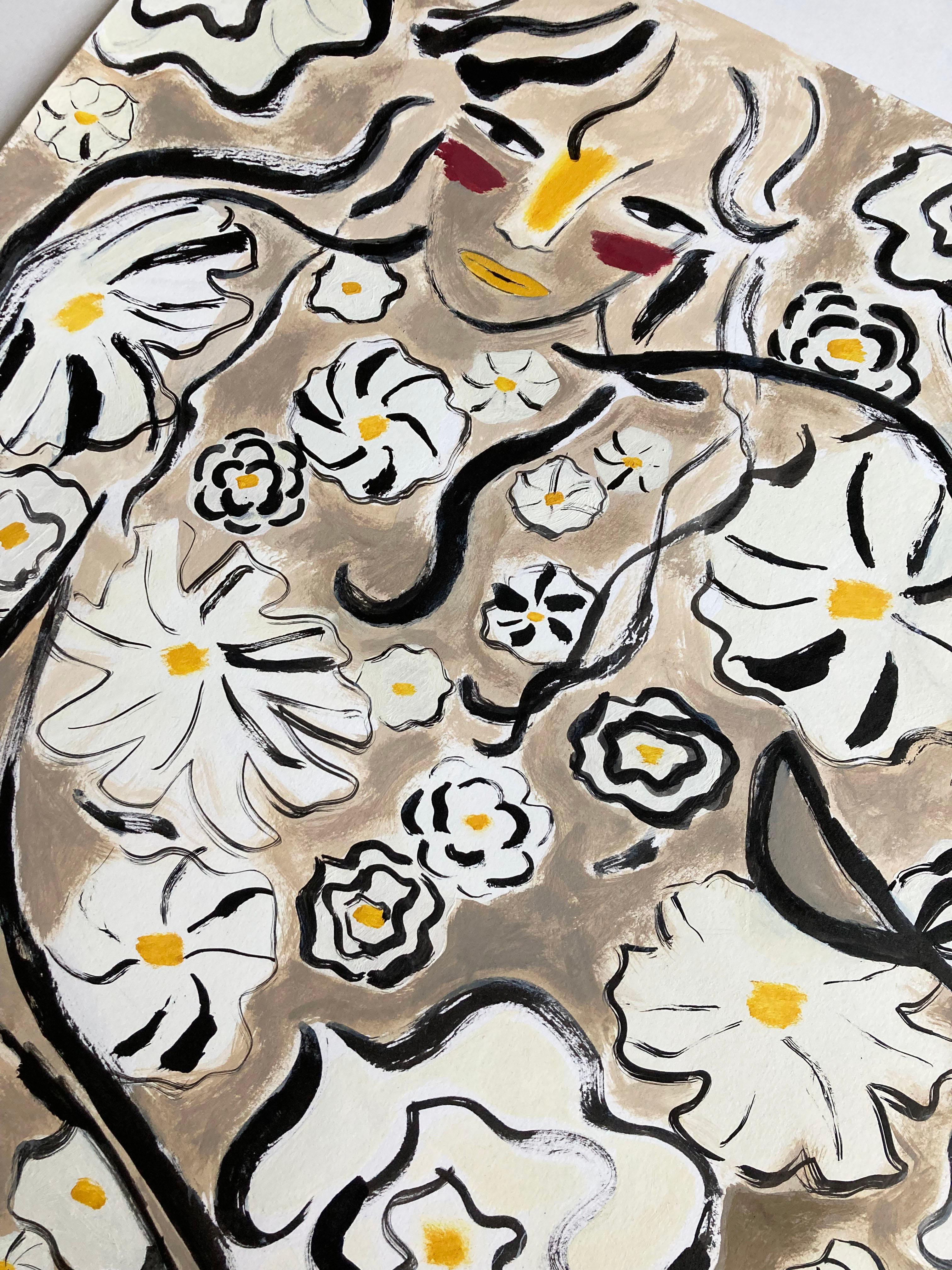 Garden Spirit no.16, peinture originale, contemporaine, abstraite, portrait en vente 3
