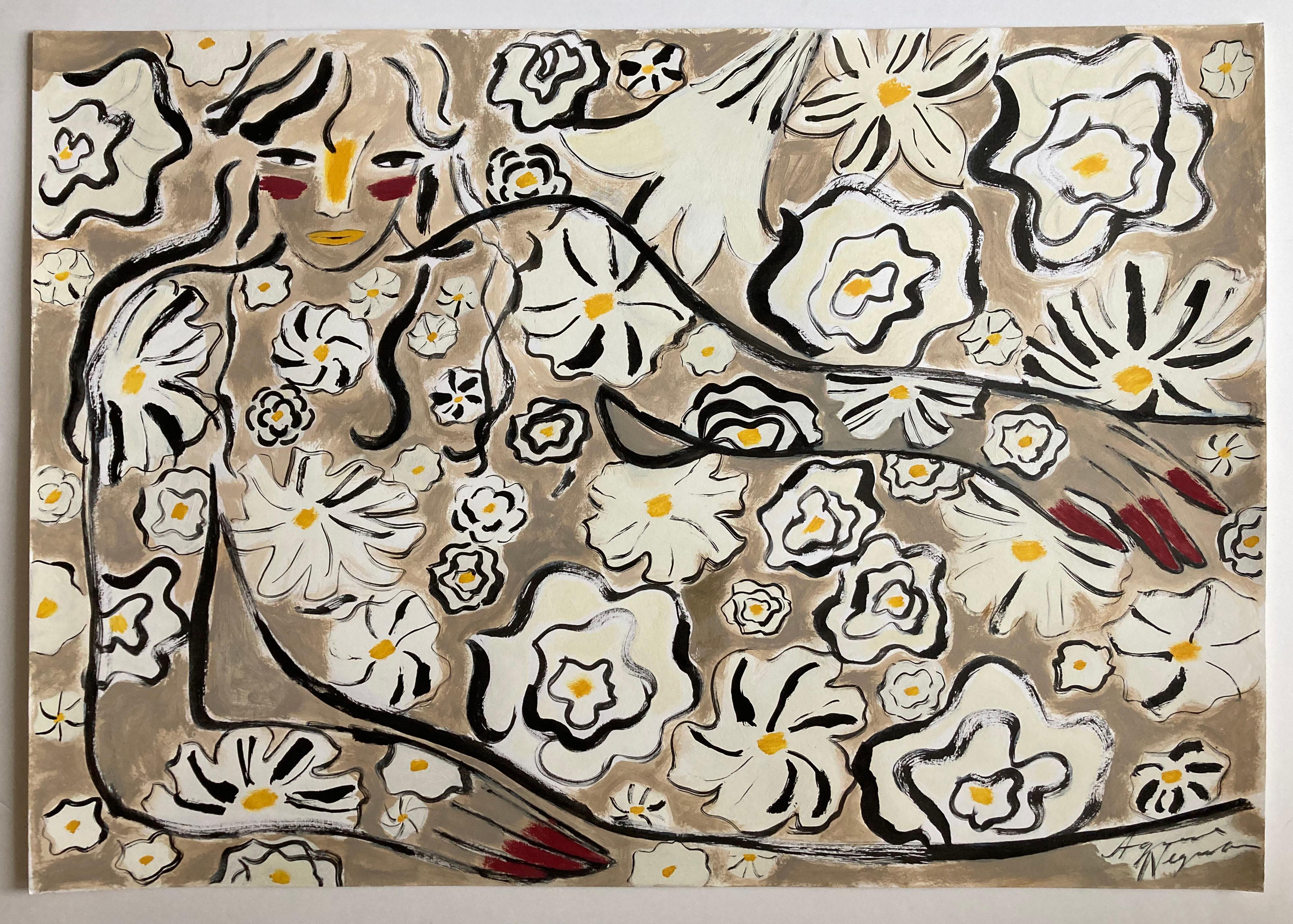 Garden Spirit no.16, peinture originale, contemporaine, abstraite, portrait en vente 4