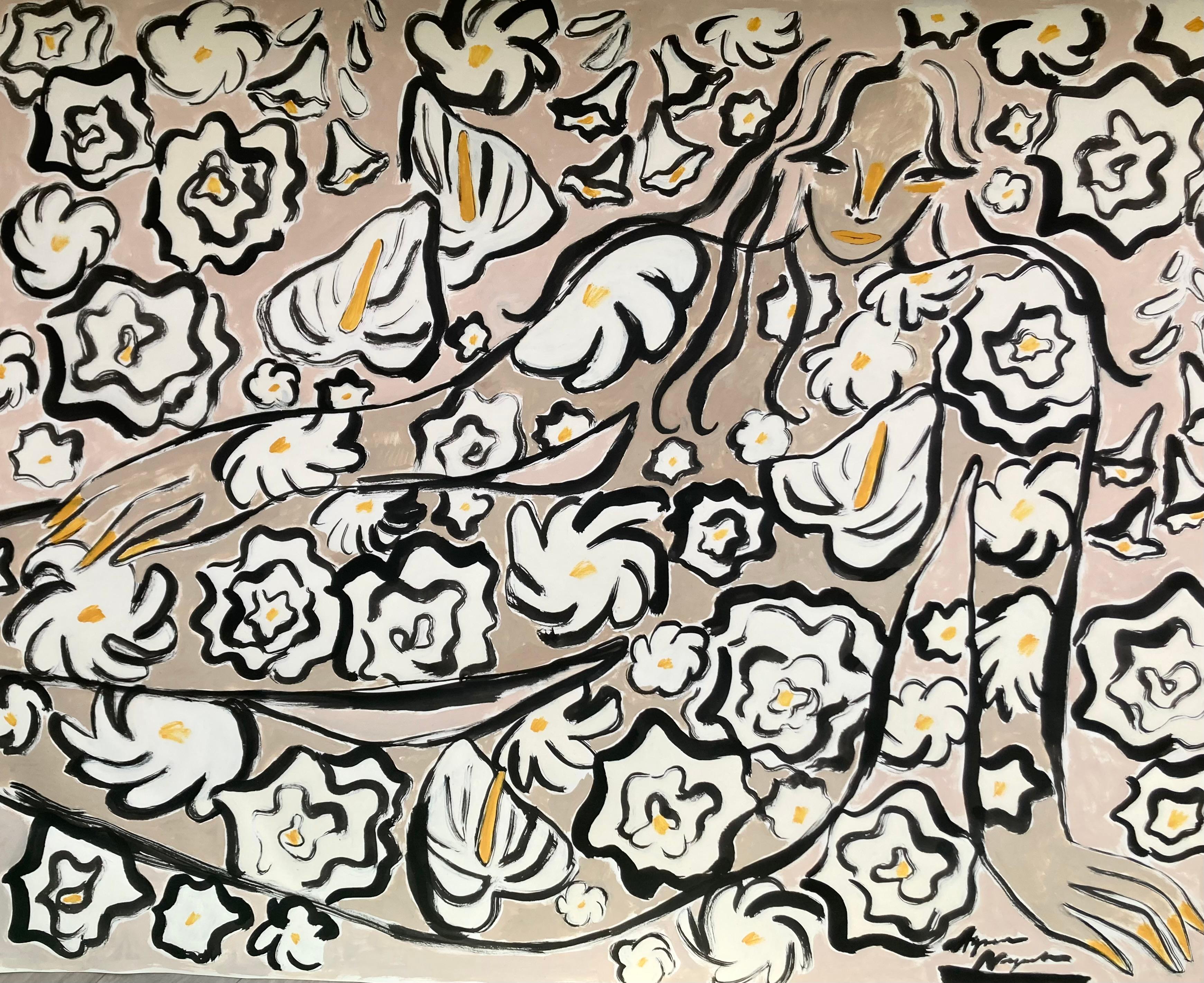 Spirito di Graden n. 26, quadro originale, contemporaneo, astratto, ritratto - Painting di Agnese Negriba