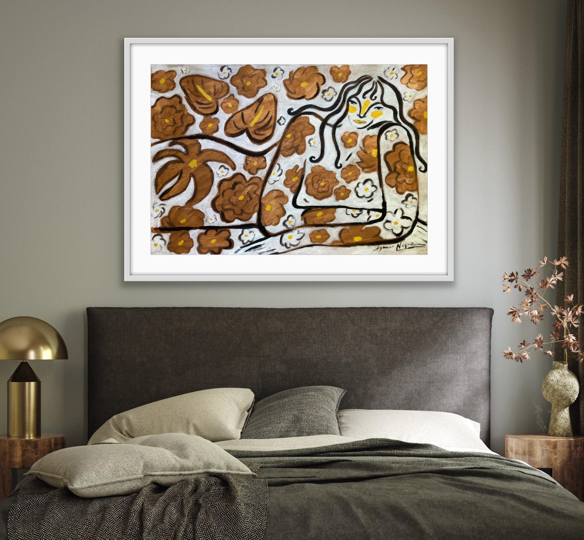 Espíritu de la selva nº 7, Arte original, Mujer, Floral, Arte contemporáneo en venta 6