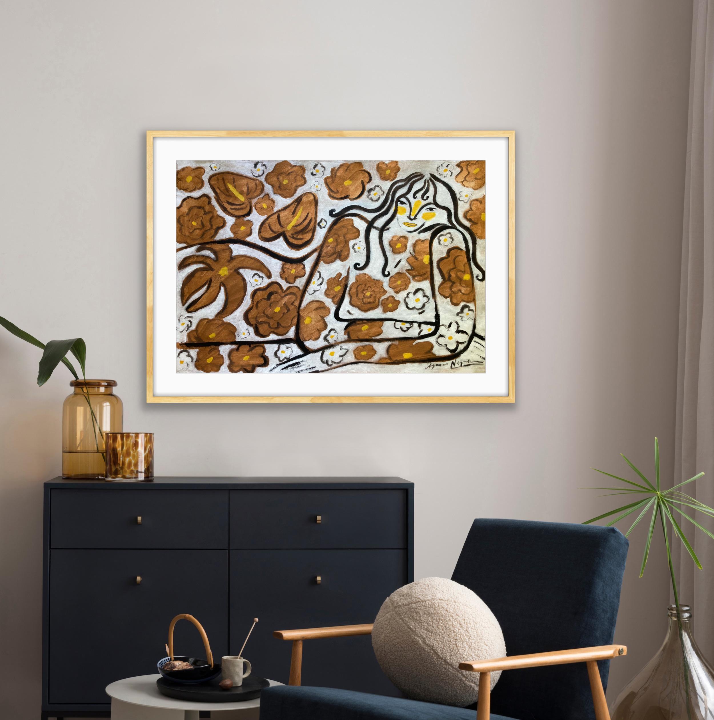 Espíritu de la selva nº 7, Arte original, Mujer, Floral, Arte contemporáneo en venta 7