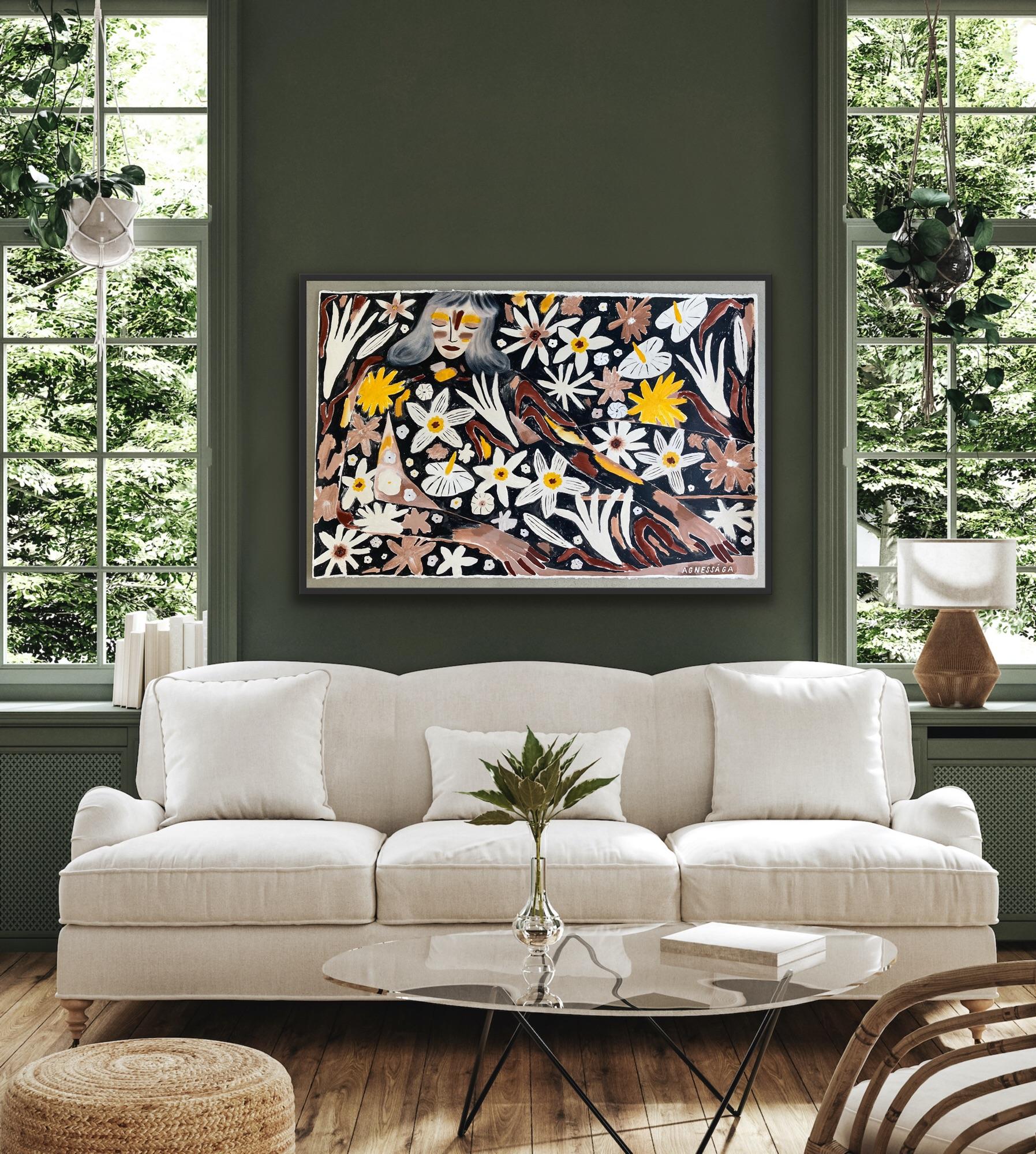 El sueño, Arte contemporáneo figurativo floral, Pintura original, Impresionismo 4