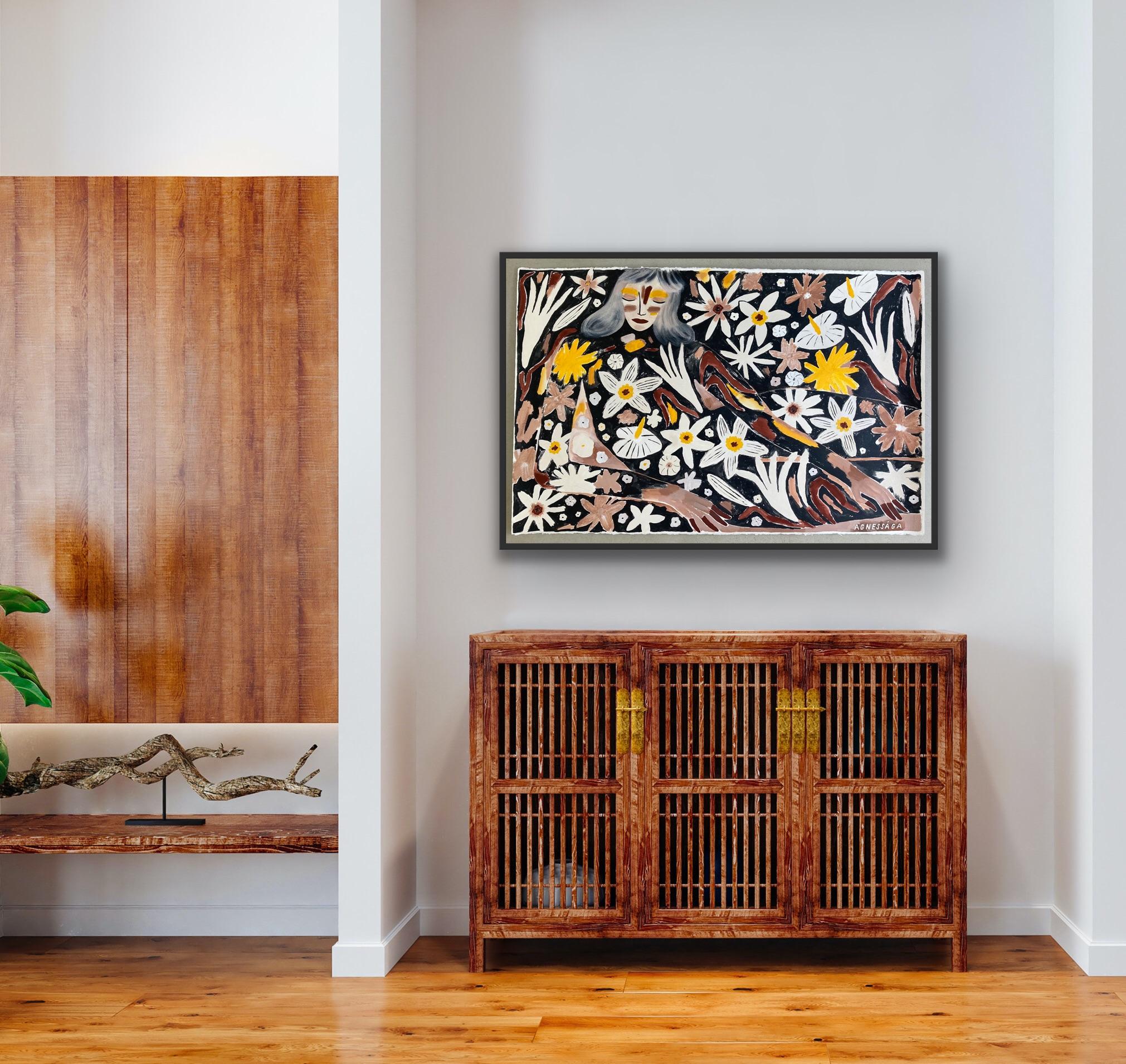 El sueño, Arte contemporáneo figurativo floral, Pintura original, Impresionismo 5