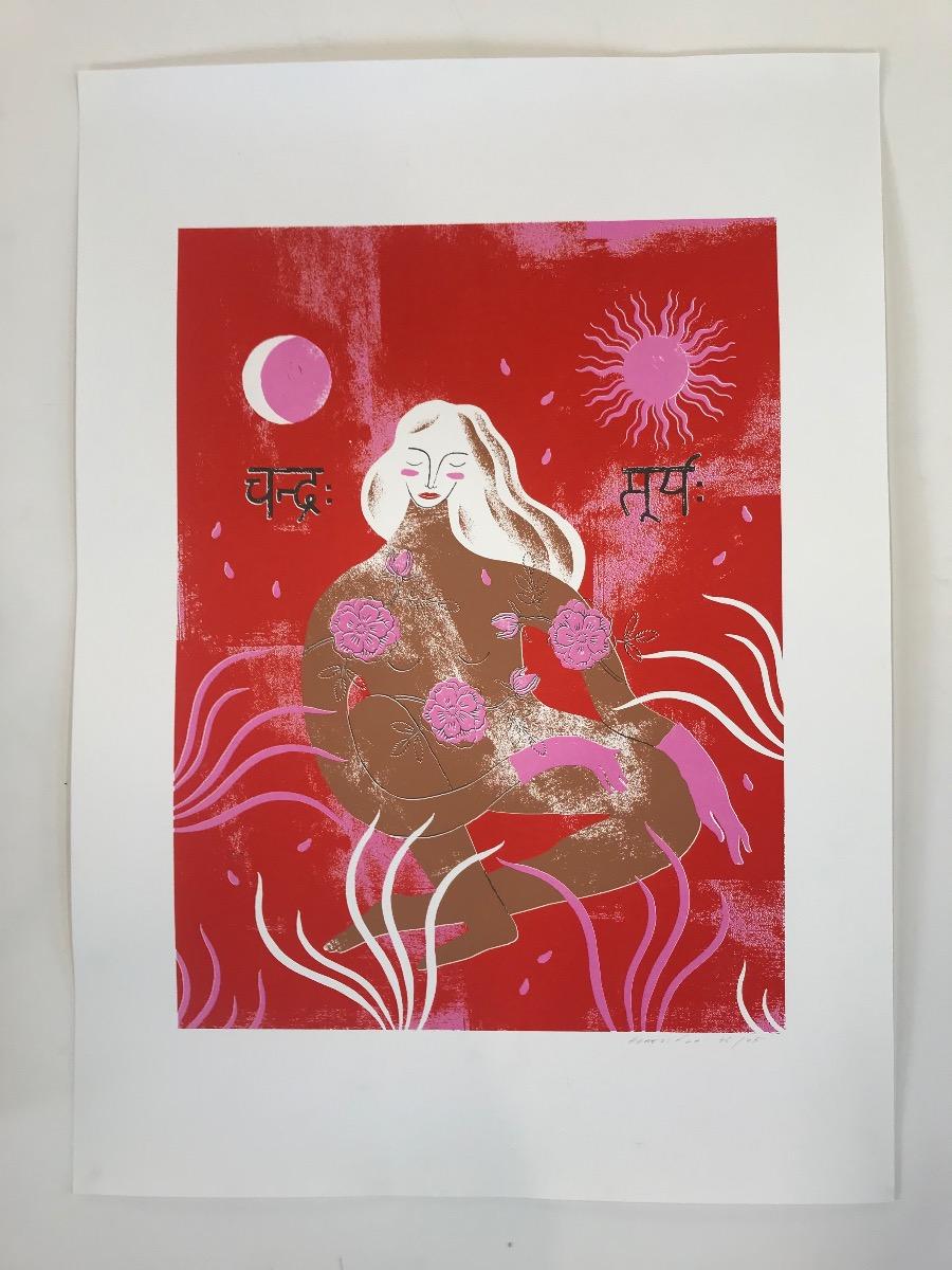 Goddess Shakti, Limited edition Silkscreen print BY AGNESE TAURINA, Affordable  - Print by Agnese Negriba