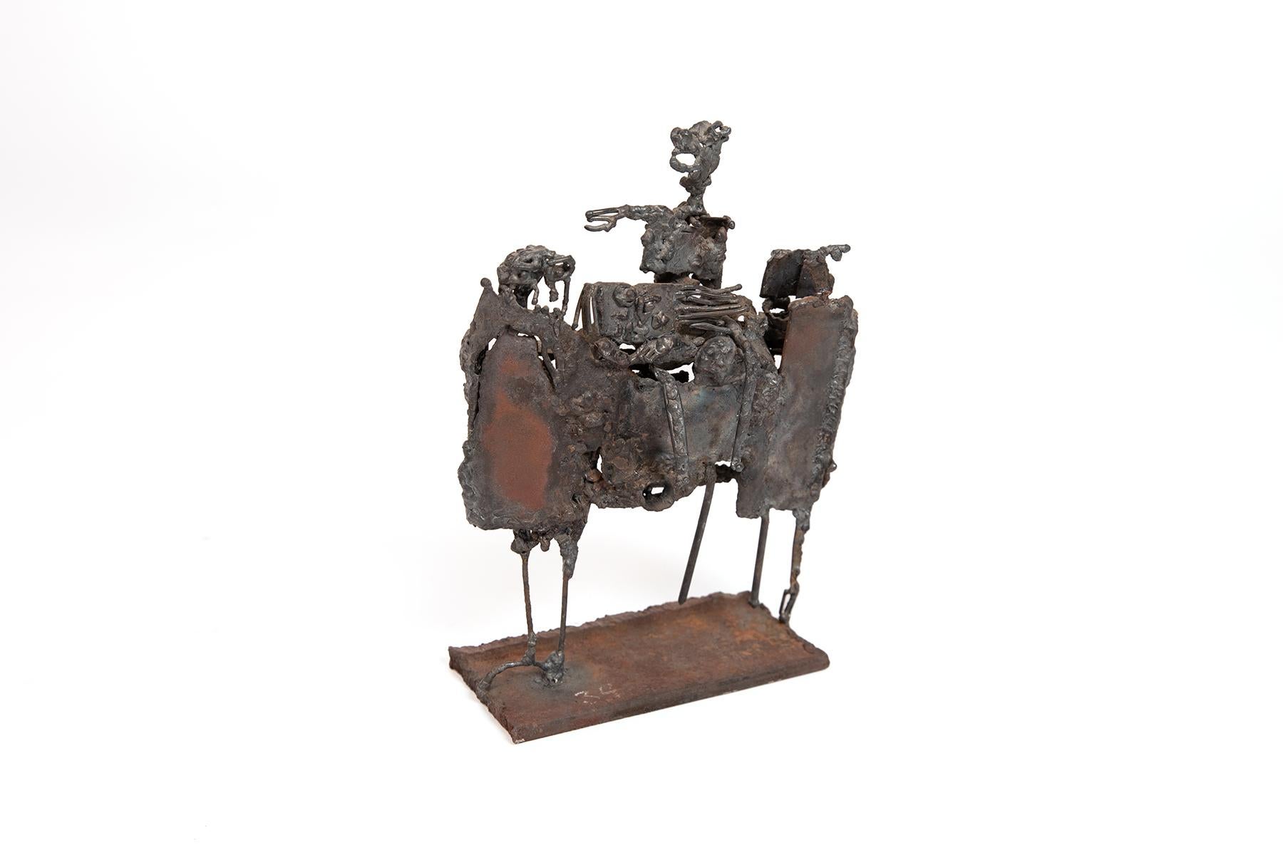 American Brutalist Figures Table Sculpture by Agnese Udinotti, 1960's For Sale