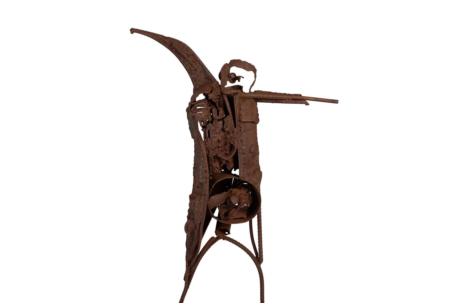 Mid-Century moderno Scultura figurativa brutalista di Agnese Udinotti degli anni '70 in acciaio in vendita