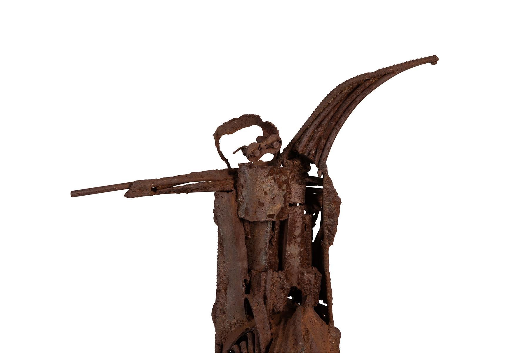 Américain Agnese Udinotti  Sculpture figurative brutaliste en acier des années 1970 en vente