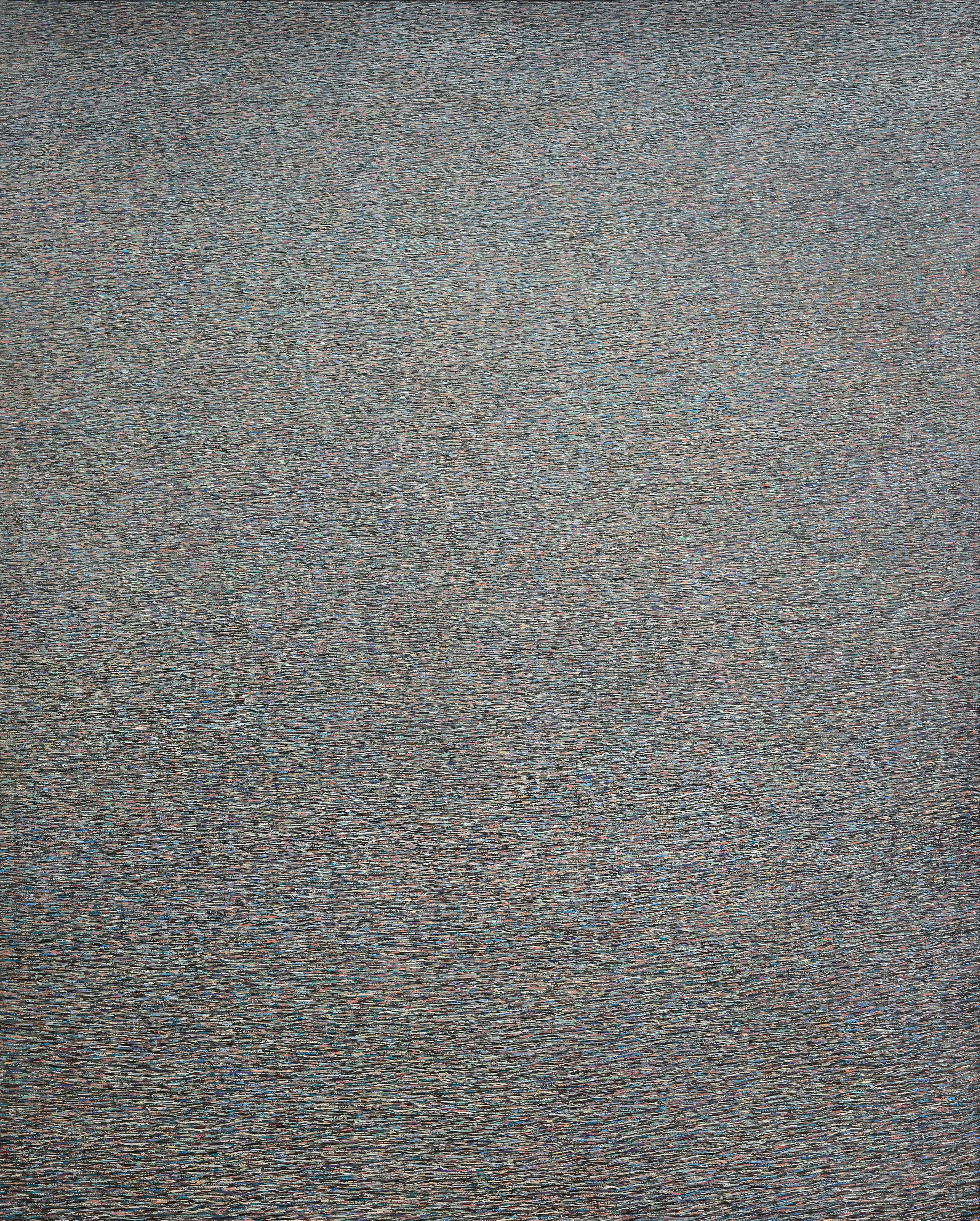 Abstract Painting Agnieszka Korejba - Gris coloré - abstrait conceptuel contemporain,  Peinture à l'huile minimaliste XL