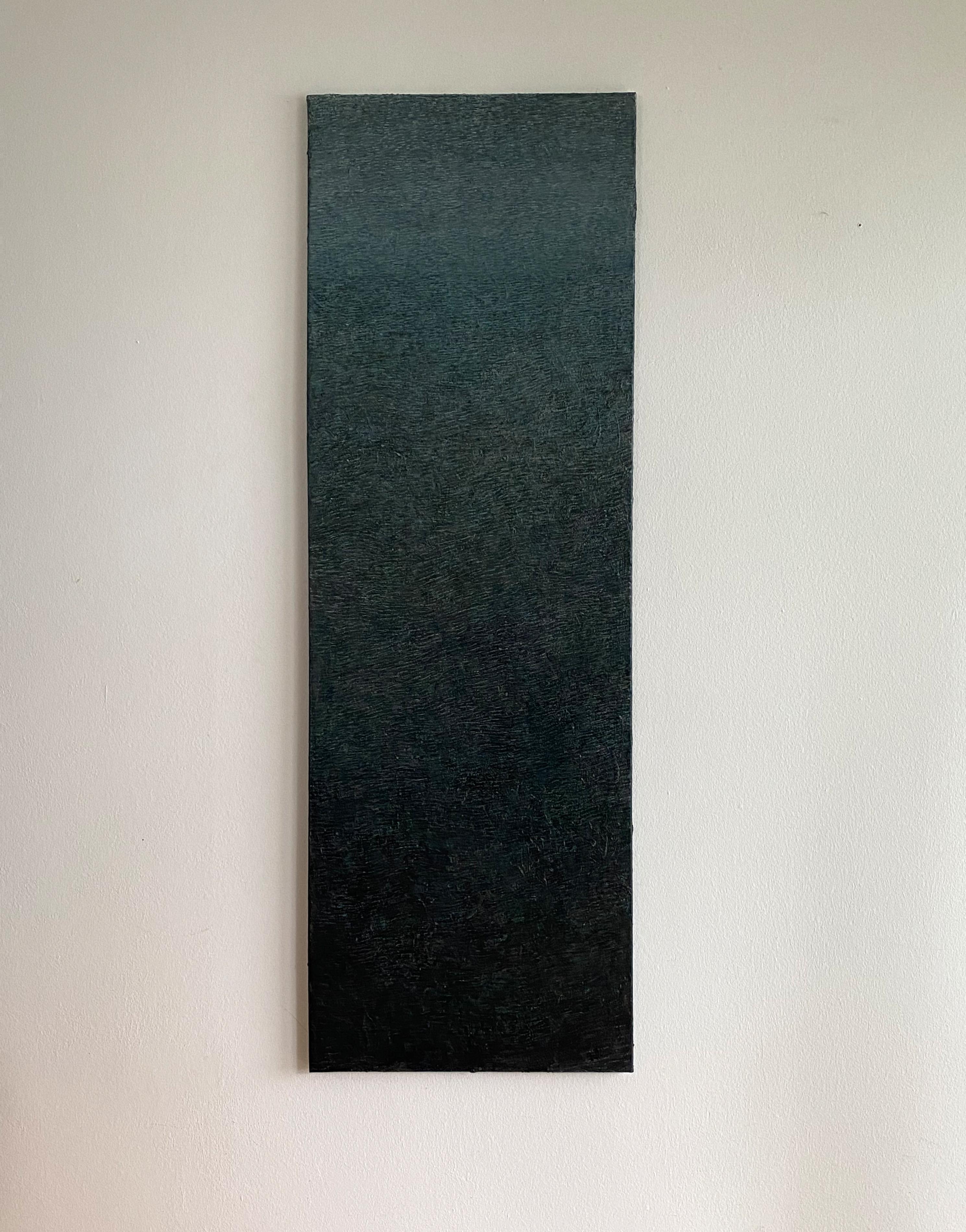 Tiefgrün – Zeitgenössische konzeptionelle Abstraktion  Minimalistisches Ölgemälde – Painting von Agnieszka Korejba
