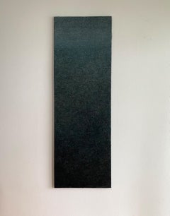 Vert profond - Abstrait conceptuel contemporain Peinture à l'huile minimaliste