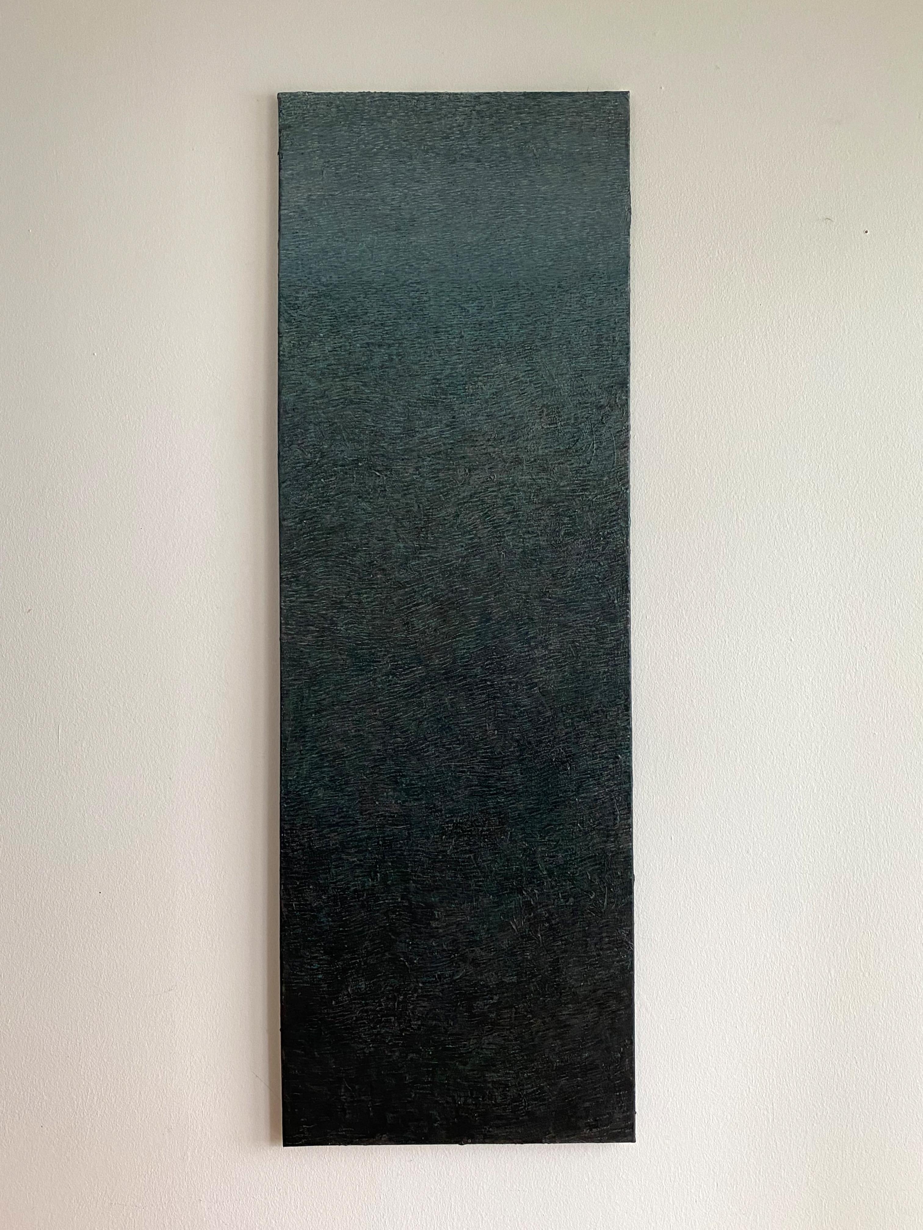 Vert profond - Abstrait conceptuel contemporain  Peinture à l'huile minimaliste - Contemporain Painting par Agnieszka Korejba