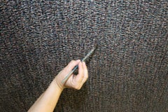 Golden River - Contemporary Abstract,  Minimalistic Oil Painting, Contemplative