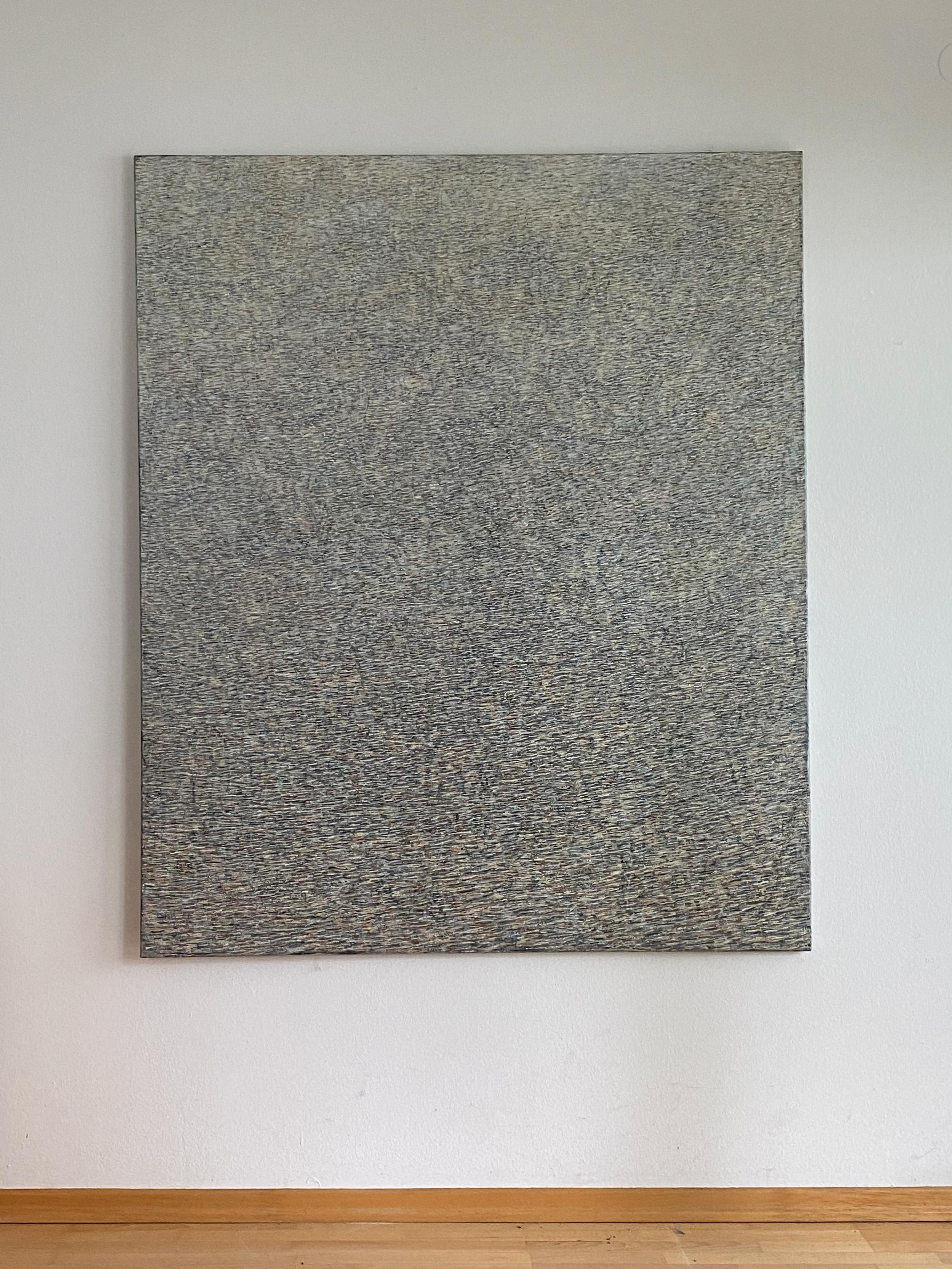 Day d'été - Abstrait conceptuel contemporain,  Peinture à l'huile minimaliste, XL - Painting de Agnieszka Korejba