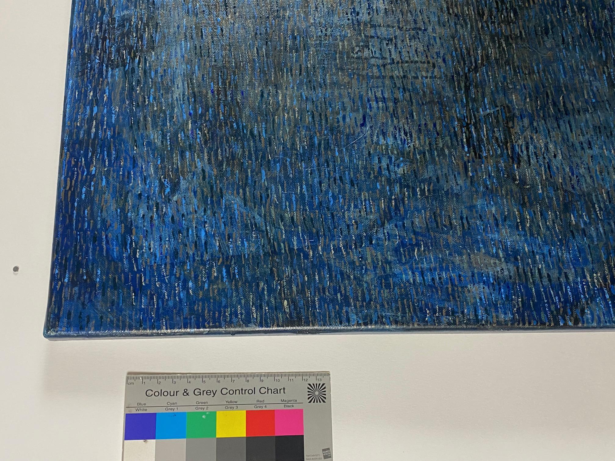 True Blue - Abstrait conceptuel contemporain  Peinture à l'huile minimaliste - Contemporain Painting par Agnieszka Korejba