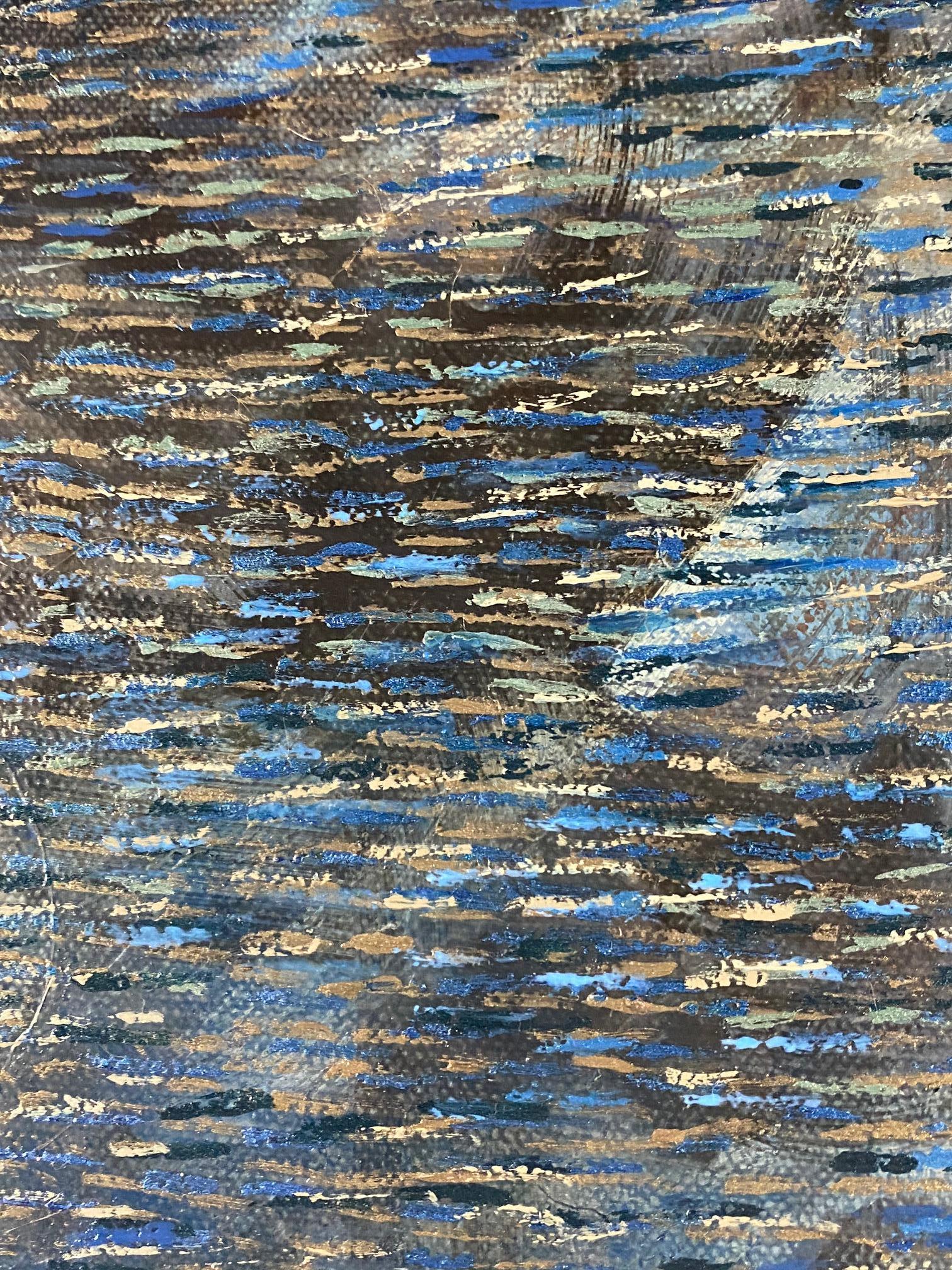 True Blue - Abstrait conceptuel contemporain  Peinture à l'huile minimaliste en vente 1