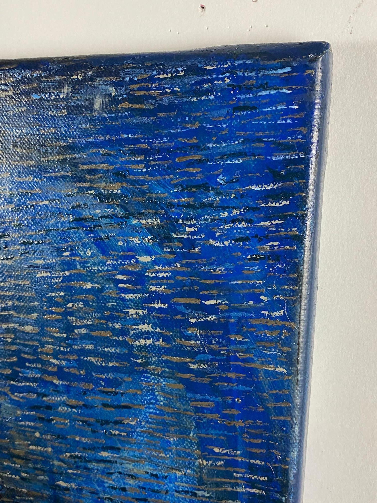 True Blue - Abstrait conceptuel contemporain  Peinture à l'huile minimaliste en vente 3