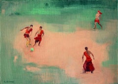 Game I - Oil on canvas, Figurative painting, Game, Nepal, Contemporary Artist