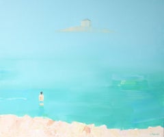 Island 28 - Oil on canvas, Figurative painting, Seaside, Contemporary Aritst