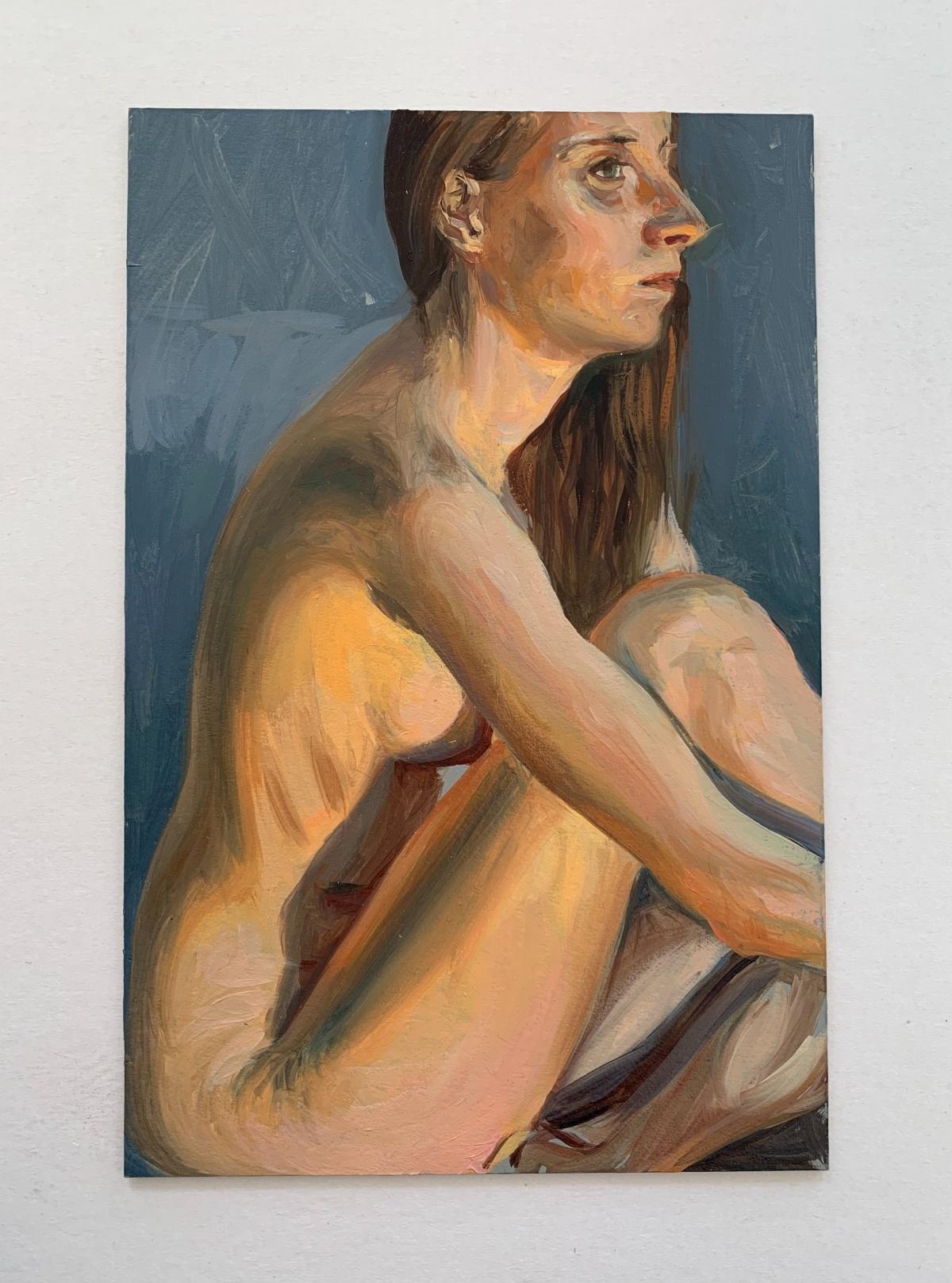 A  nude - Realistic oil painting, Warm tones, Young Polish artist - Painting by Agnieszka Staak-Janczarska