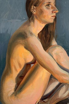 A  nude - Realistic oil painting, Warm tones, Young Polish artist