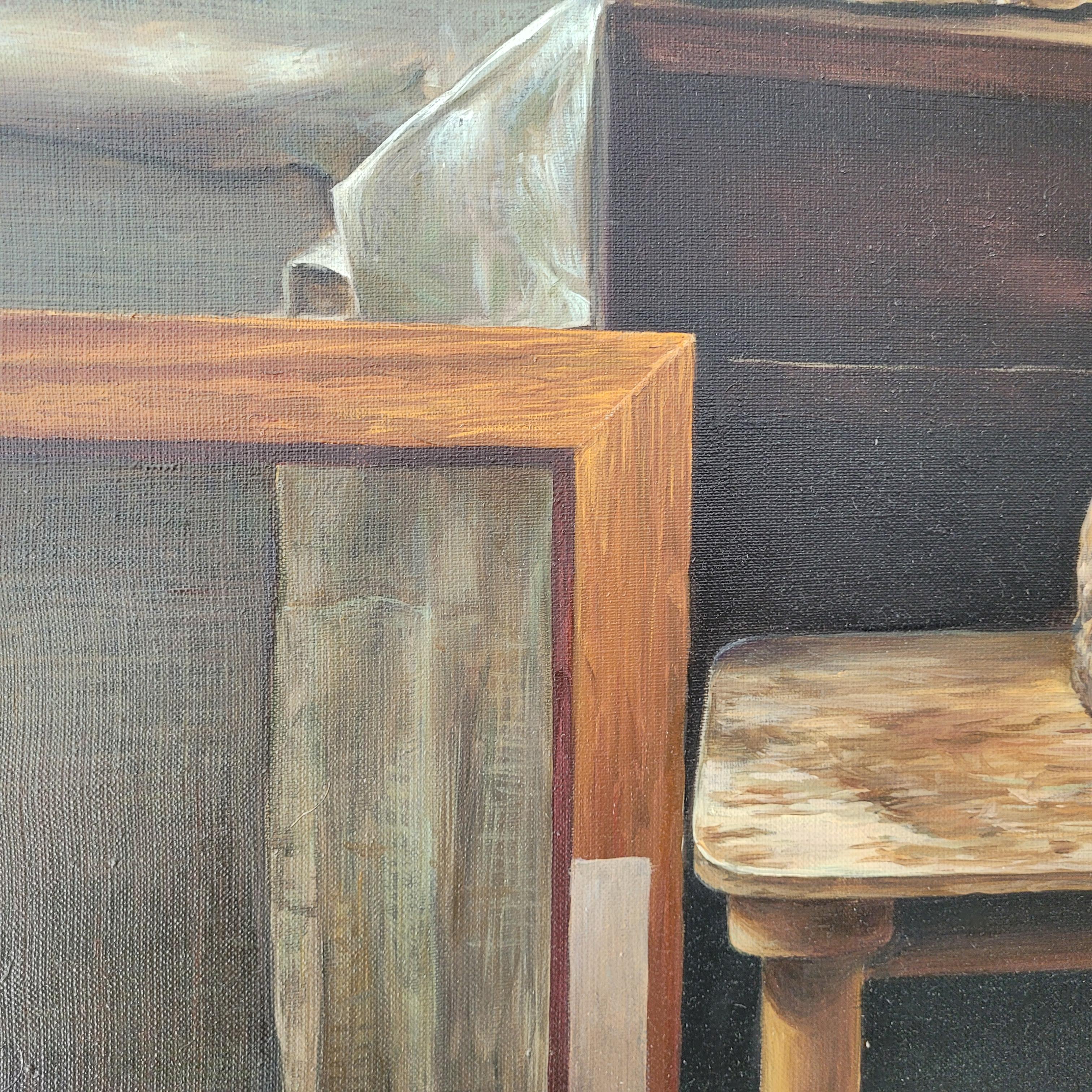 Una natura morta contemporanea che rappresenta l'Atelier A dell'artista, dipinta in stile realistico da una pluripremiata artista polacca.

AGNIESZKA STAAK-JANCZARSKA (nata nel 1994)
Si è diplomato alla Scuola Statale Secondaria d'Arte di Józef