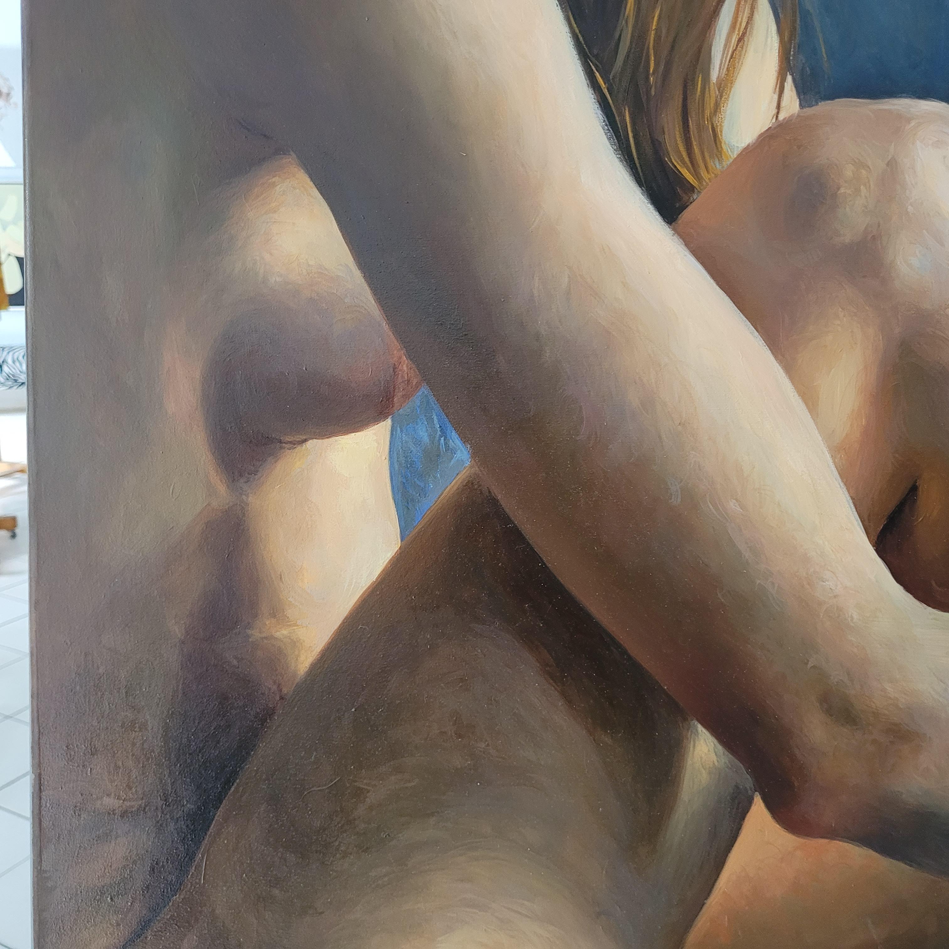 Desnudo gigante - Pintura al óleo realista, Desnudo, Joven artista polaco - Painting Naturalista de Agnieszka Staak-Janczarska