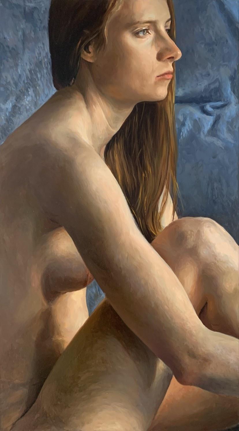 Agnieszka Staak-Janczarska Figurative Painting - Giant nude - Realistic oil painting, Nude, Young Polish artist