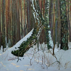 Magic forest - Contemporary Figurative Oil Painting, Landscape, Polish art