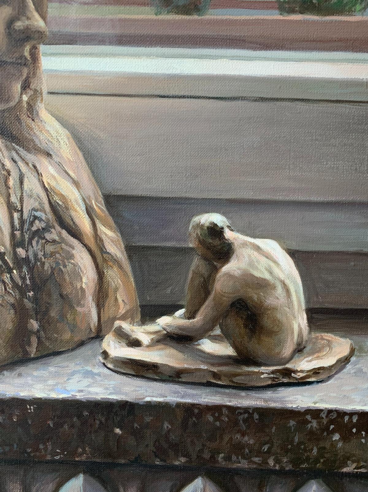 Meditation -  Figuratives Ölgemälde Realistisches Gemälde, Innenseite, polnischer junger Künstler (Naturalismus), Painting, von Agnieszka Staak-Janczarska