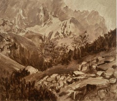Mountain sketch - Monochromatic Landscape, Young Polish artist