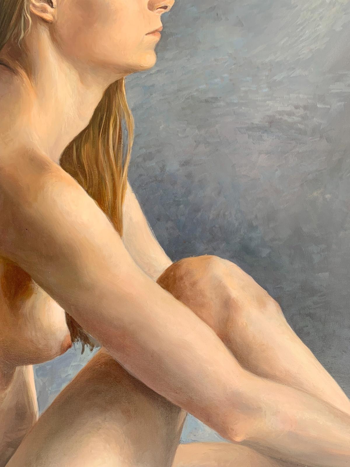 Nude - Contemporary Figurative Oil on Canvas Nude Realistic Painting For Sale 1