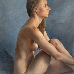 Nu - Contemporary Figurative Oil on Canvas Nude Realistic Painting