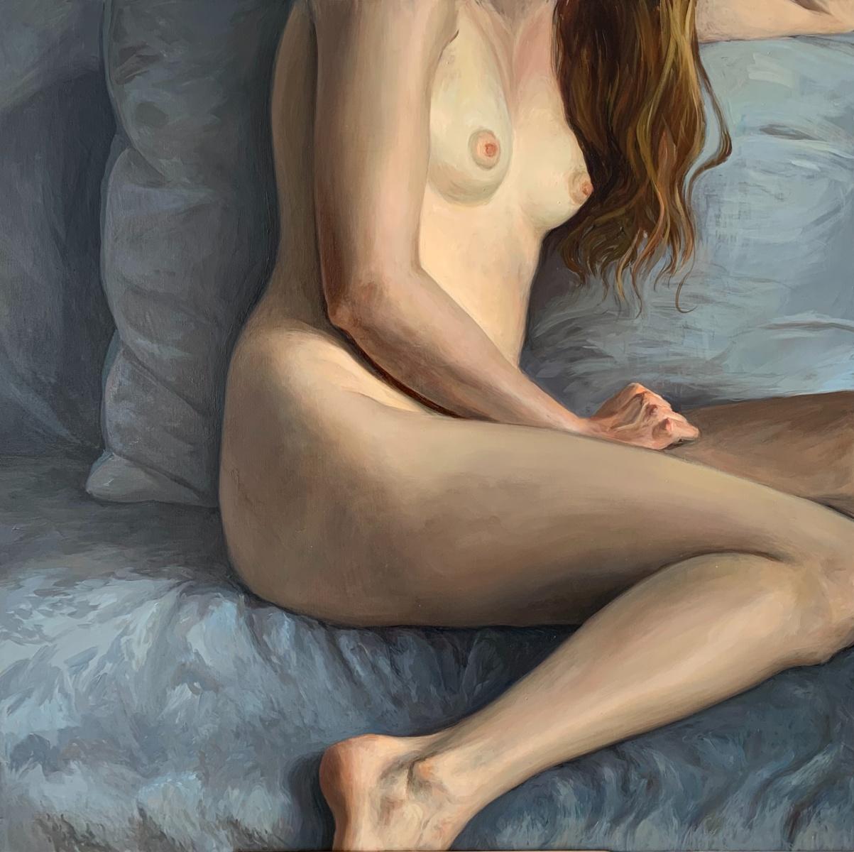 Nude -  Figurative Oil Realistic painting, Polish young artist