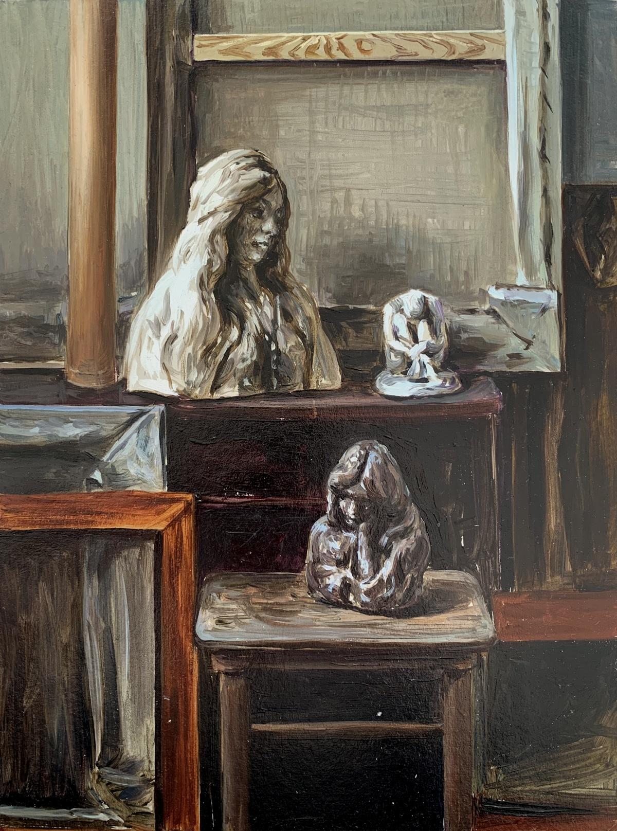 Agnieszka Staak-Janczarska Figurative Painting - Sculptures -  Figurative Oil Realistic painting, Interior, Polish young artist