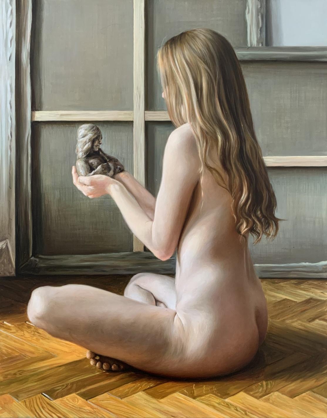 Agnieszka Staak-Janczarska Nude Painting - Untitled. Realistic figurative oil painting, Nude, Young Polish artist
