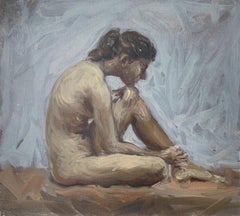 Senza titolo. Pittura ad olio figurativa realistica, Nudo, Giovane artista polacco