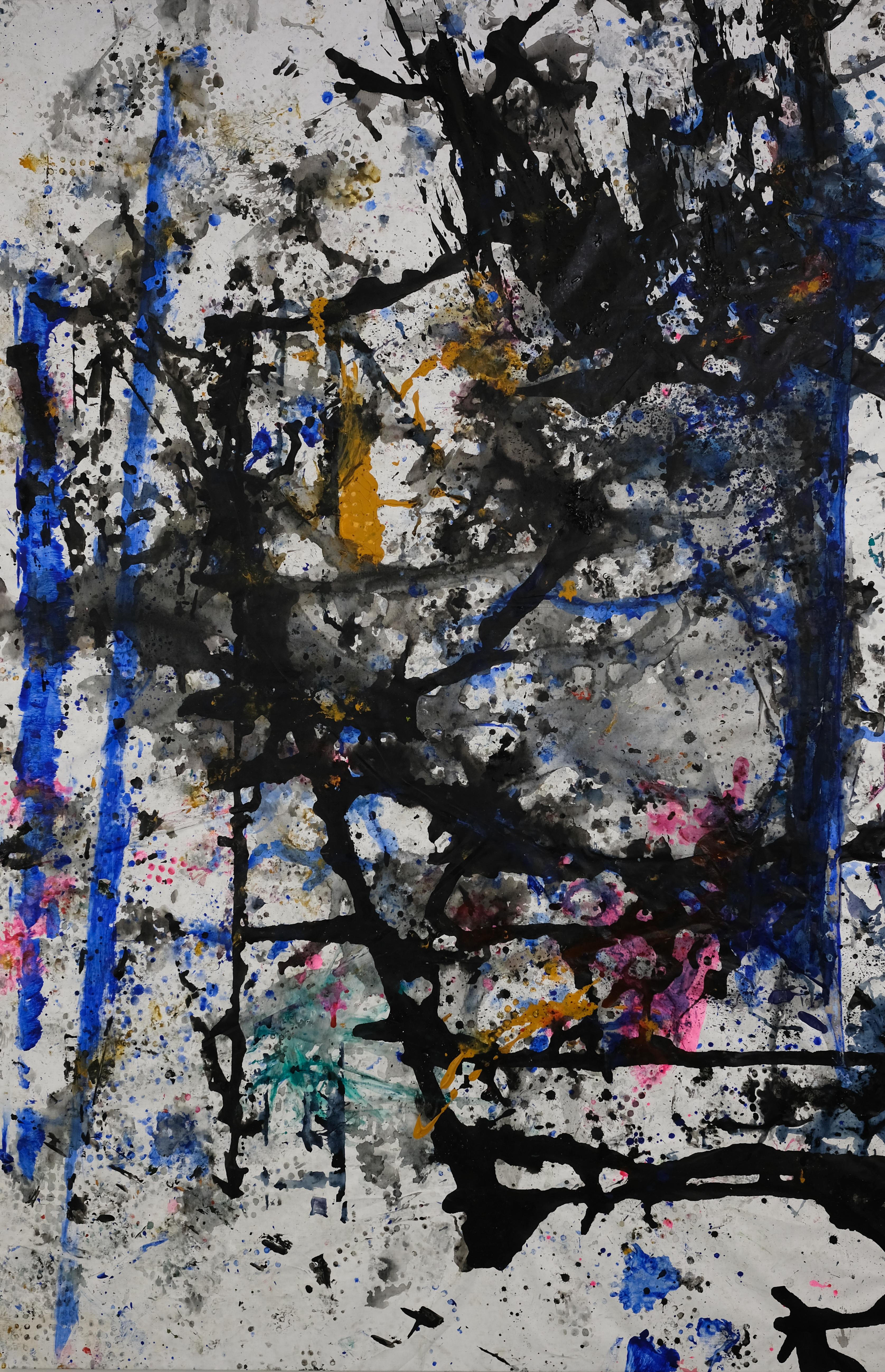 Abstract Painting Agnieszka Zawisza - Fire On The Water, Plateaux - Grand Format, Peinture Natur abstraite contemporaine