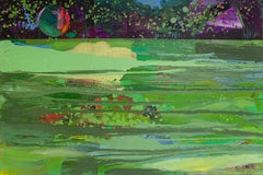 Green River – Oil-Collage, Atmospheric Nature Painting, Abstraction, Expression