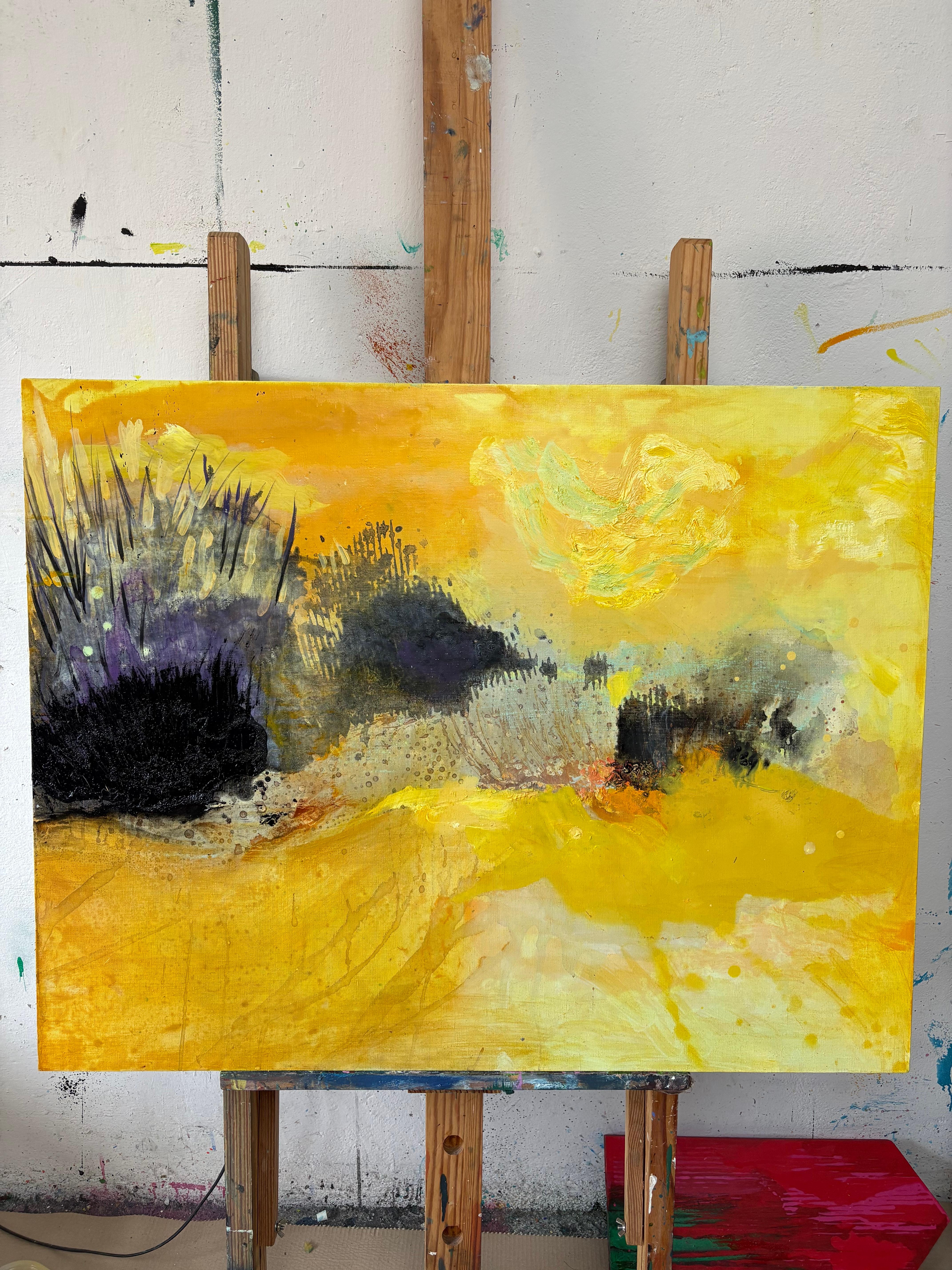 Das Flüstern in den Dünen -  Zeitgenössische ausdrucksstarke Landschafts-Ölmalerei – Painting von Agnieszka Zawisza