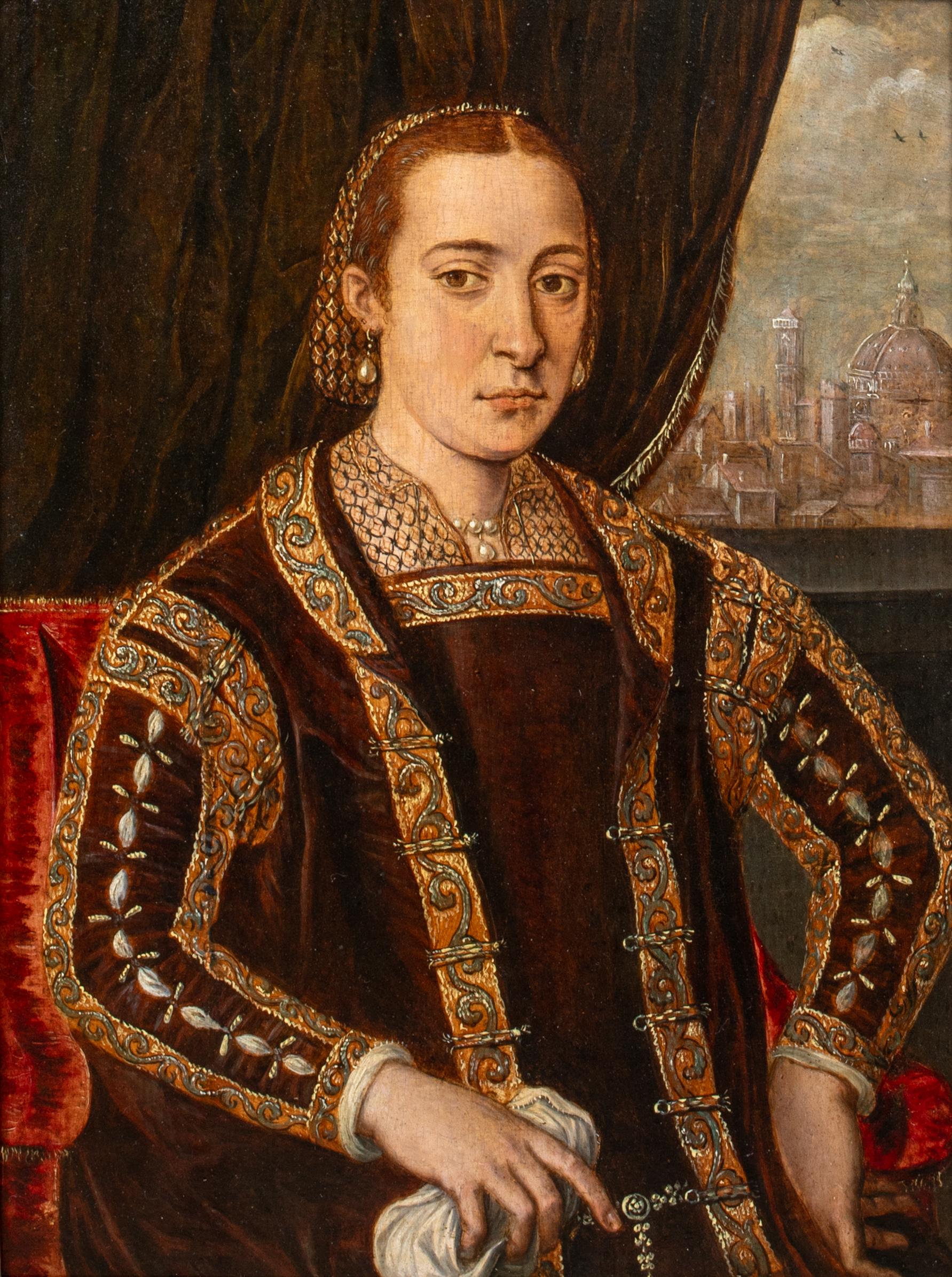 Portrait Of Eleanor Of Toledo, Duchess of Florence (1522-1562) For Sale 1