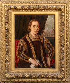 Antique Portrait Of Eleanor Of Toledo, Duchess of Florence (1522-1562)